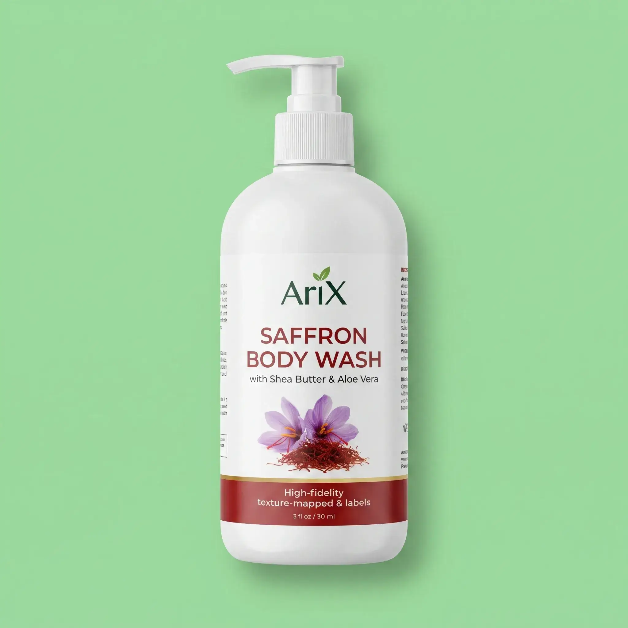 Arix Saffron Body Wash with Shea Butter & Aloe Vera