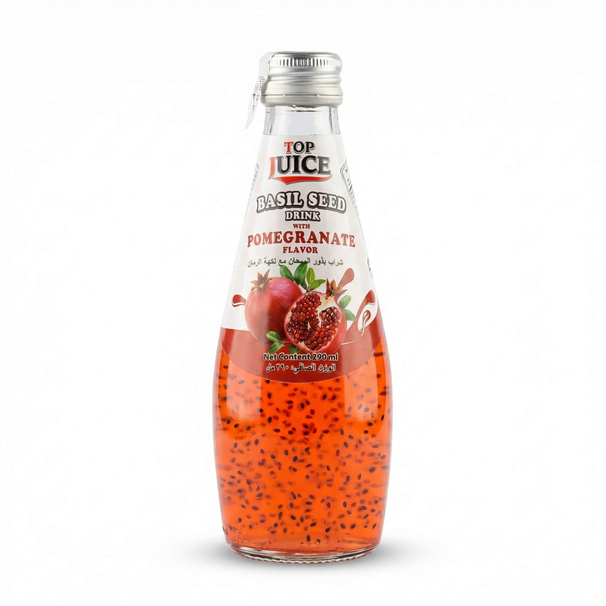 Top Juice Basil Seed Drink with Pomegranate Flavor