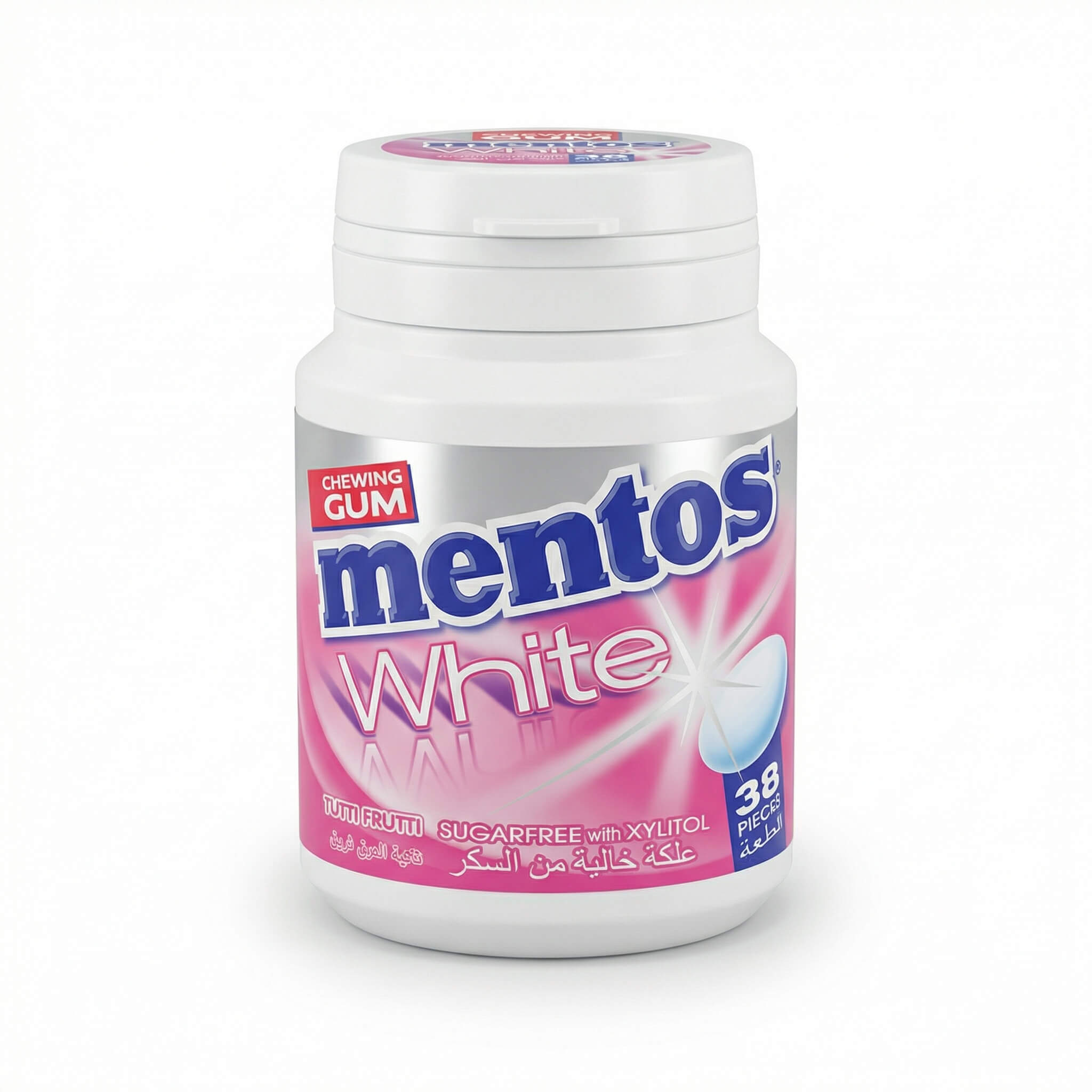 Mentos White Tutti Frutti Sugarfree Chewing Gum Bottle