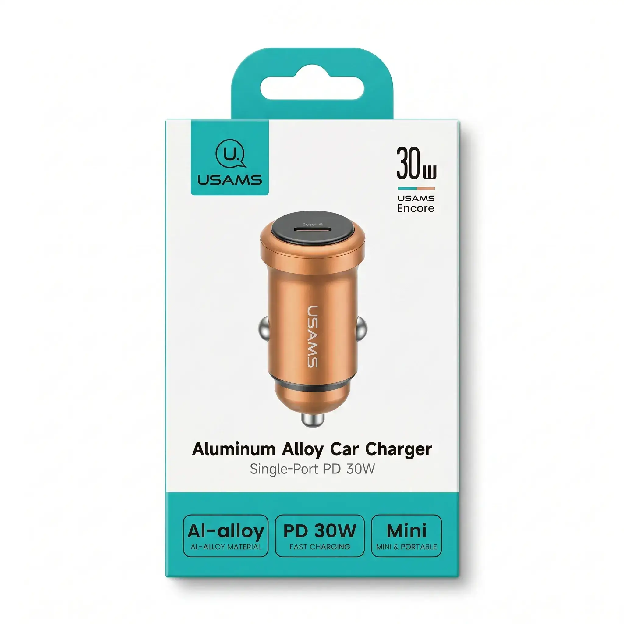 USAMS Aluminum Alloy Car Charger Single-Port PD 30W