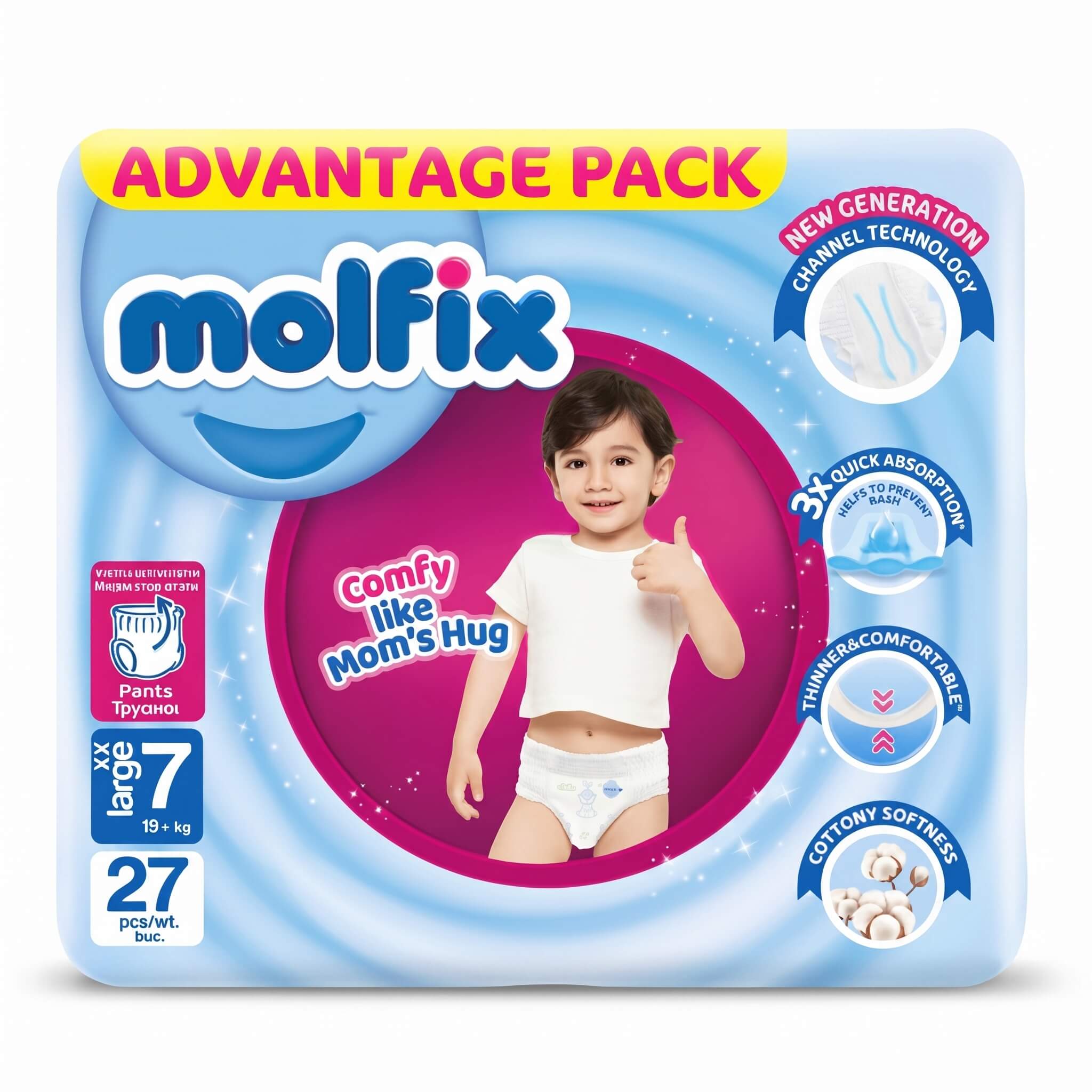 Molfix Pants Diapers Size 7 XX Large 27 Pieces