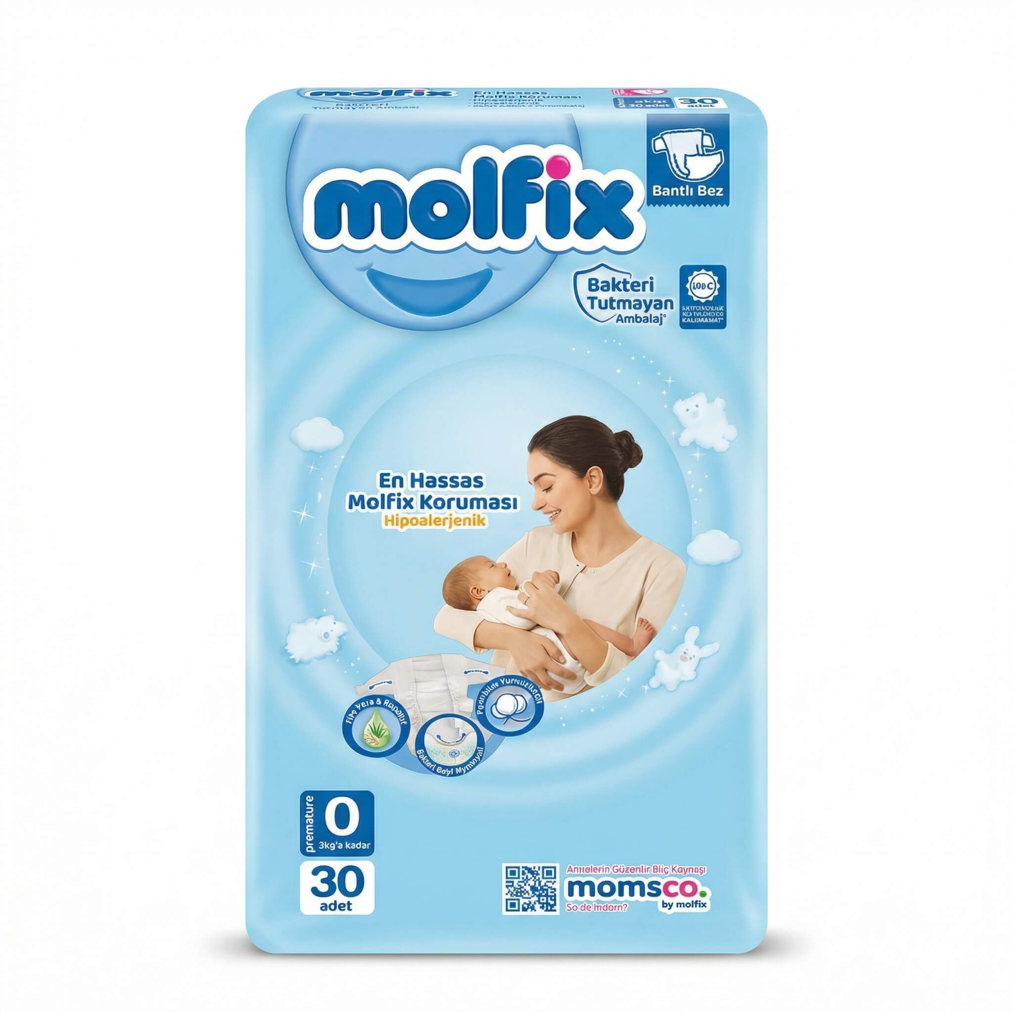Molfix Premature Baby Diapers Size 0 (30 Count)