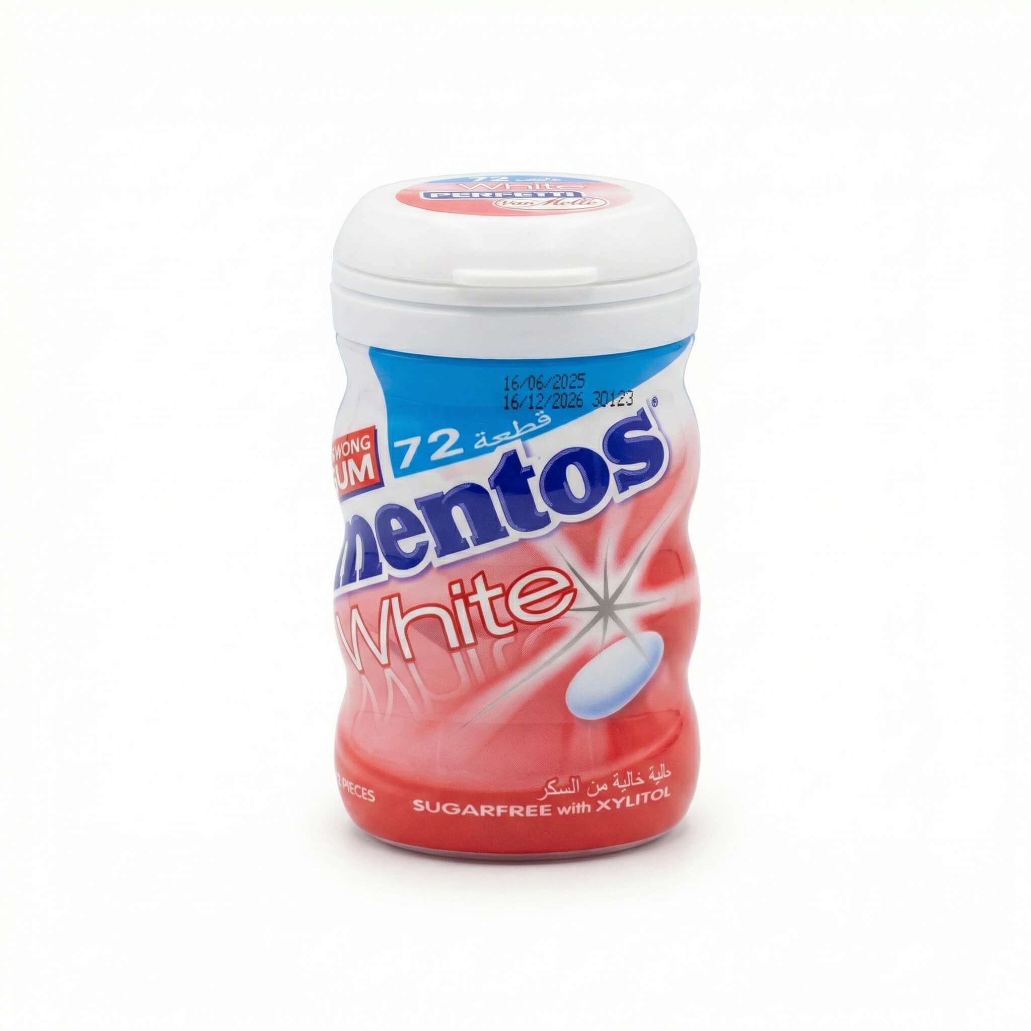 Mentos White Strawberry Sugarfree Gum 72 Pieces