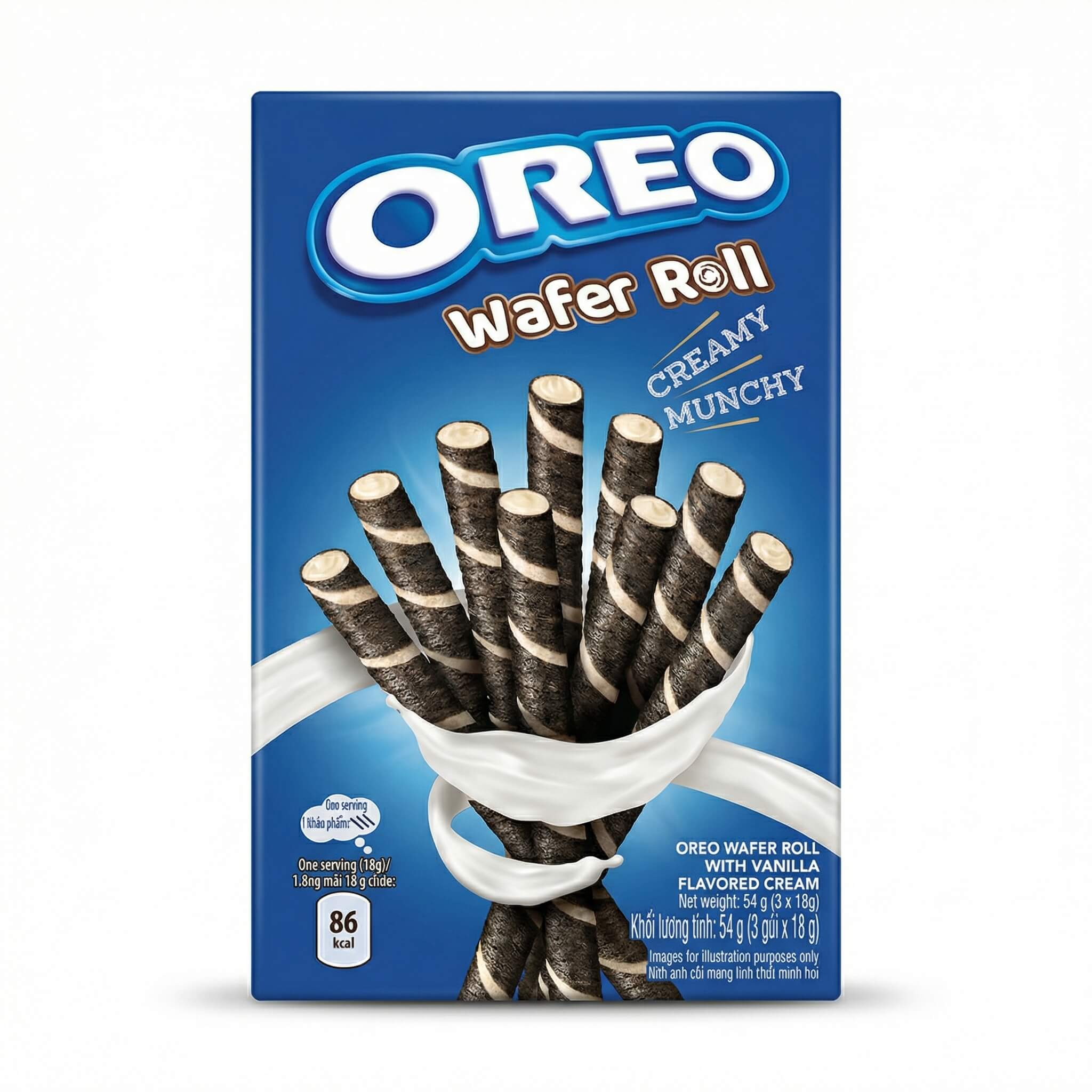 Oreo Wafer Roll with Vanilla Flavored Cream