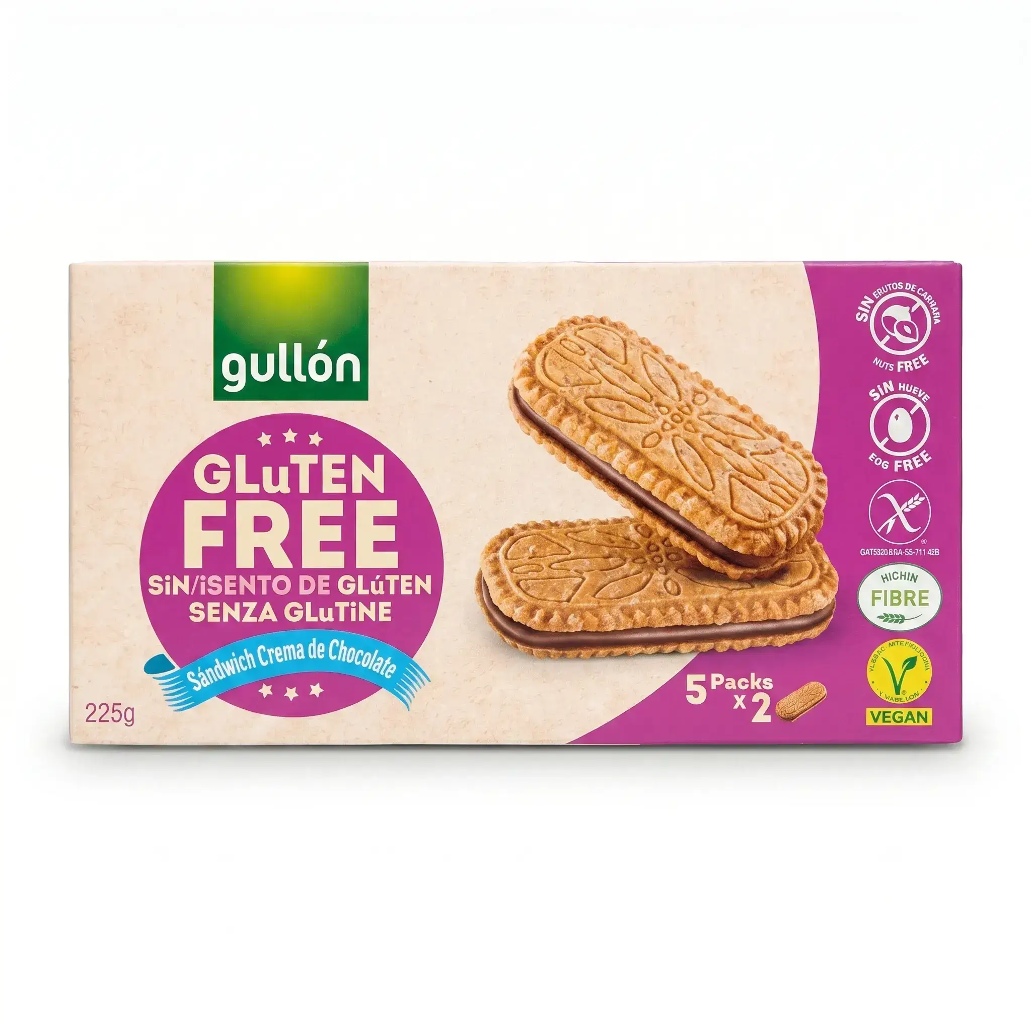Gullón Gluten Free Chocolate Cream Sandwich Biscuits