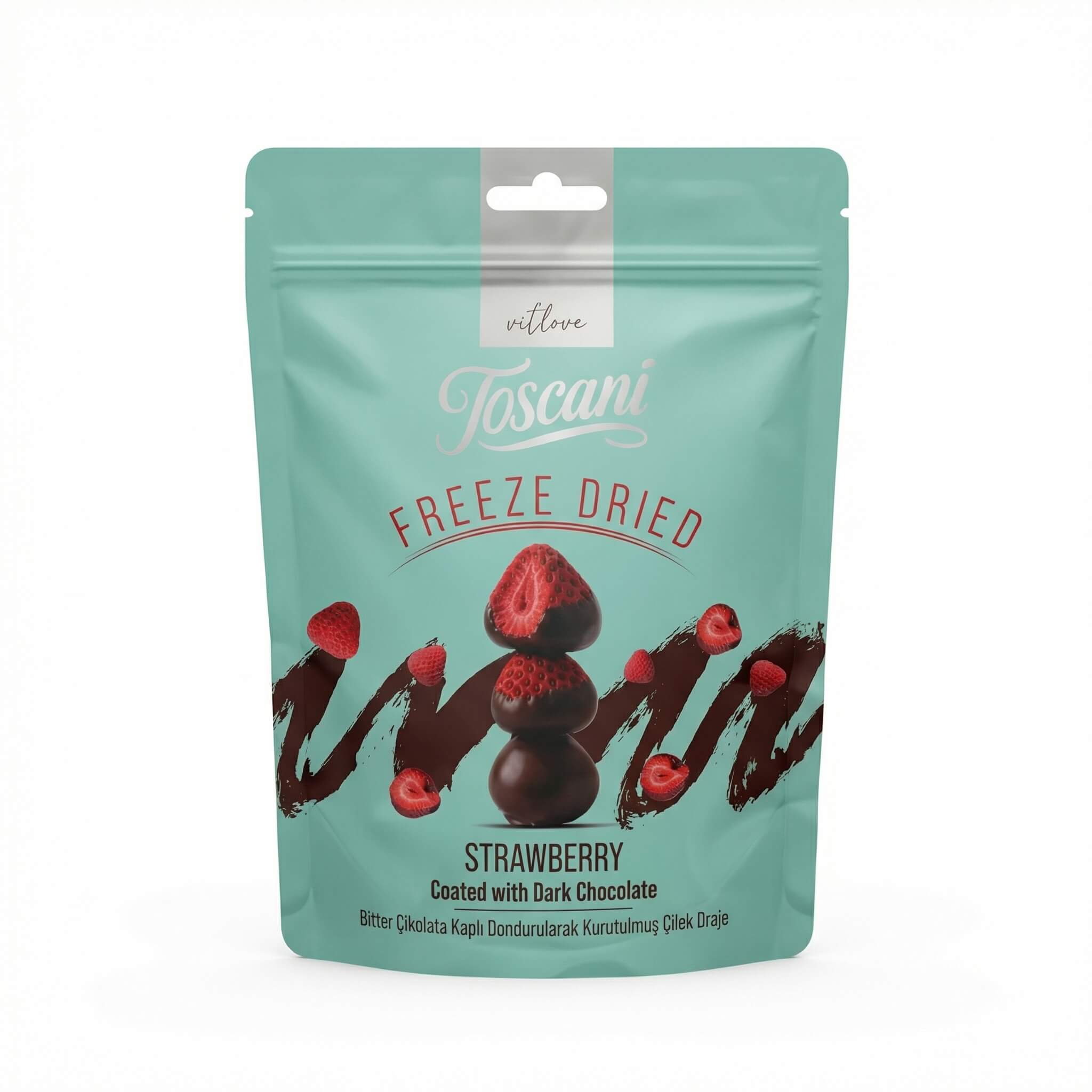 Toscani Freeze Dried Strawberry Coated with Dark Chocolate