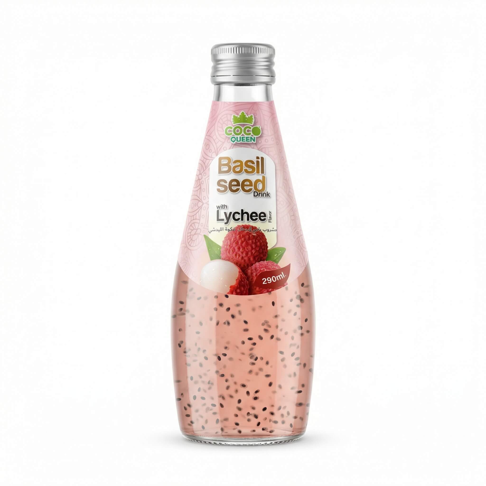 Coco Queen Basil Seed Drink with Lychee