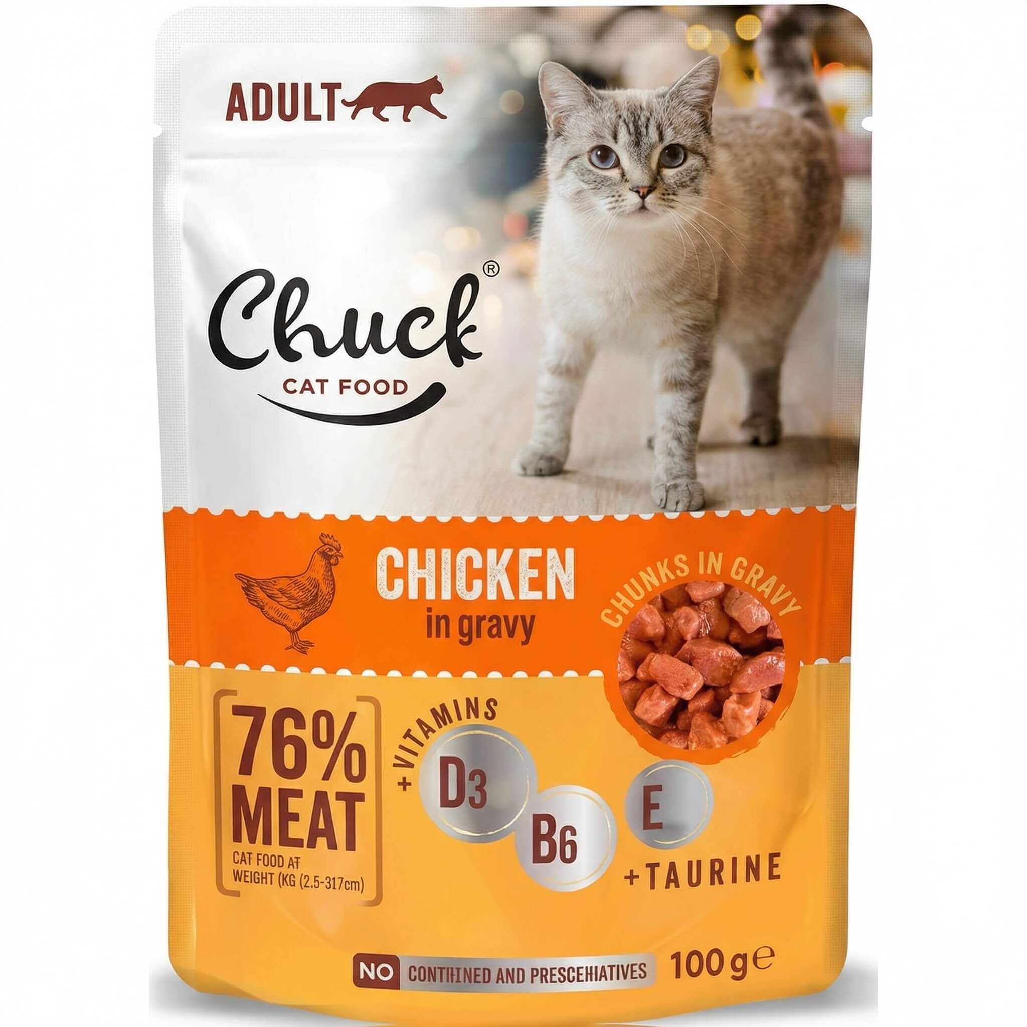 Chuck Adult Cat Food Chicken in Gravy