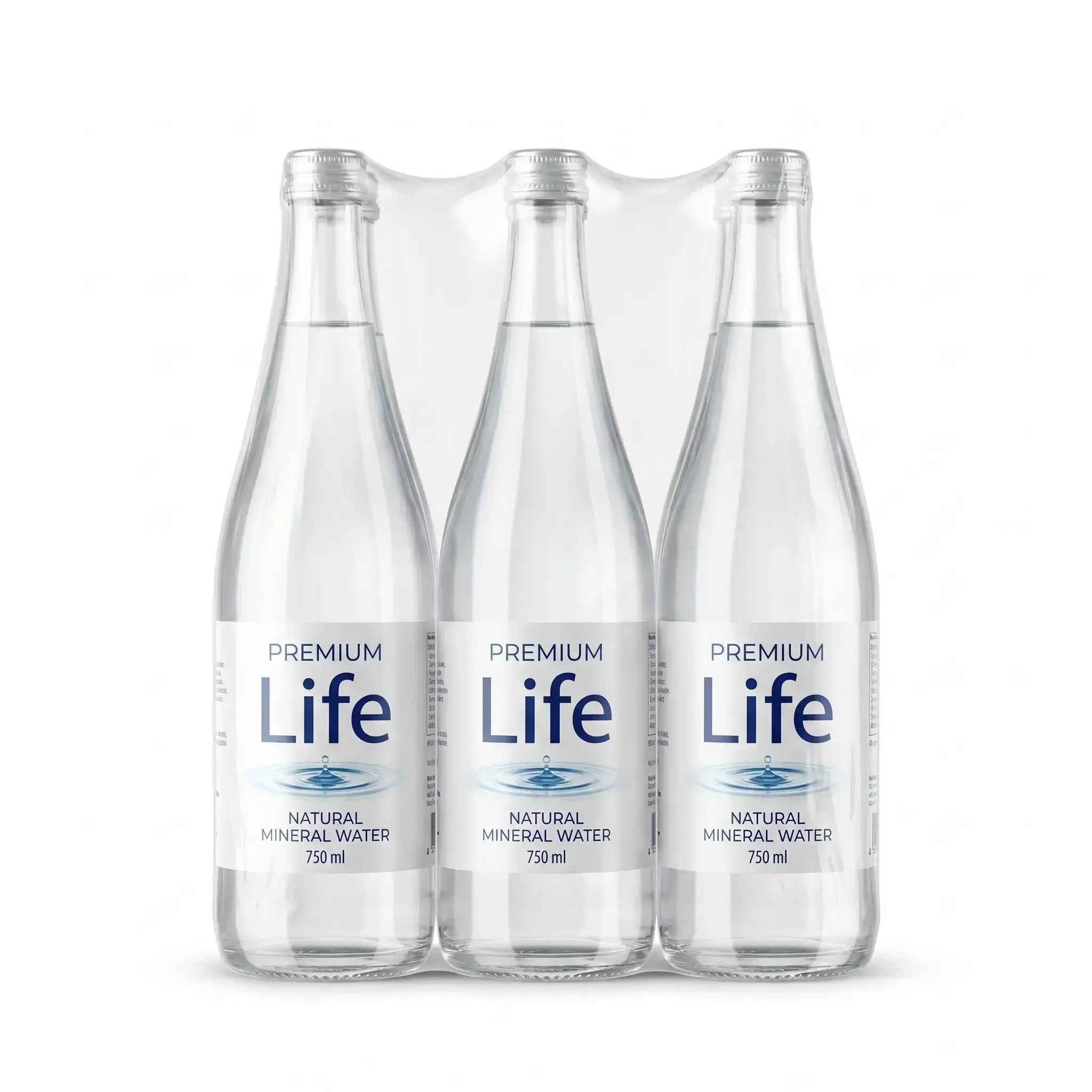 Life Premium Natural Mineral Water Glass Bottles 750ML X6