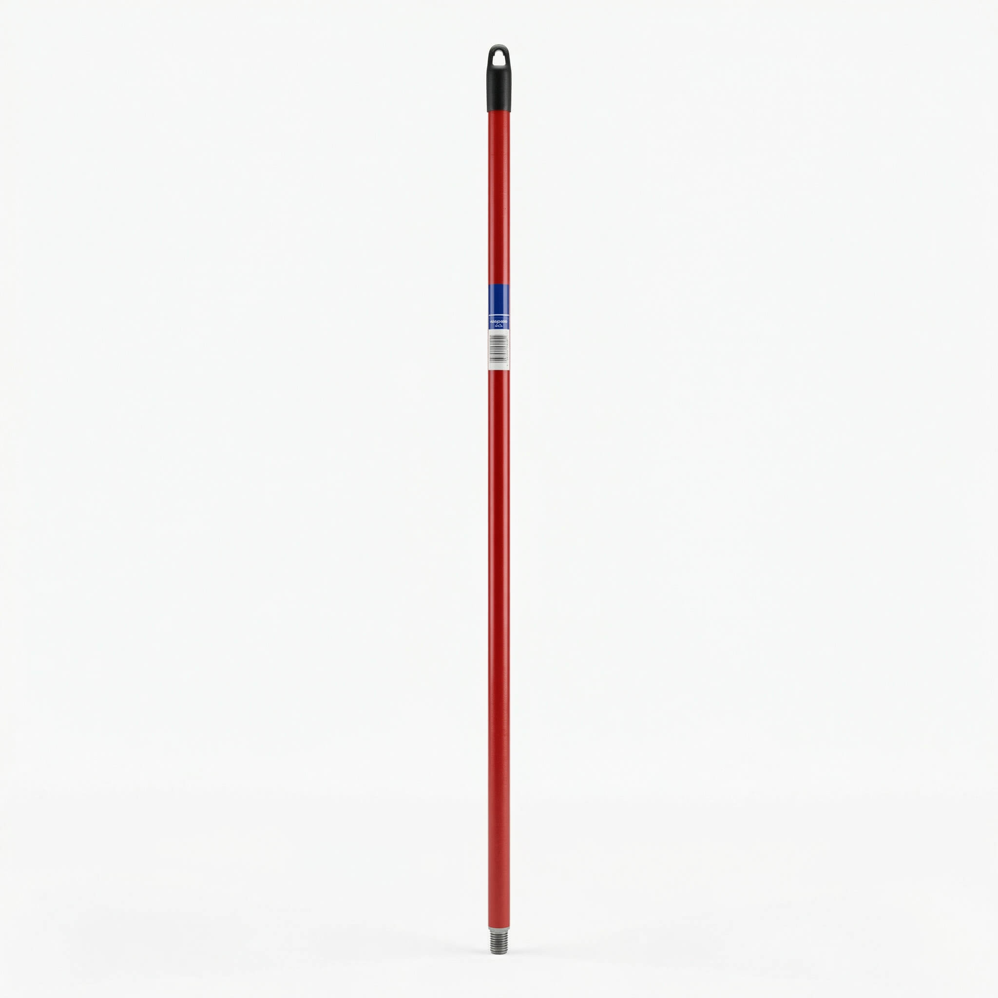 Red Metal Broom Handle with Threaded Tip