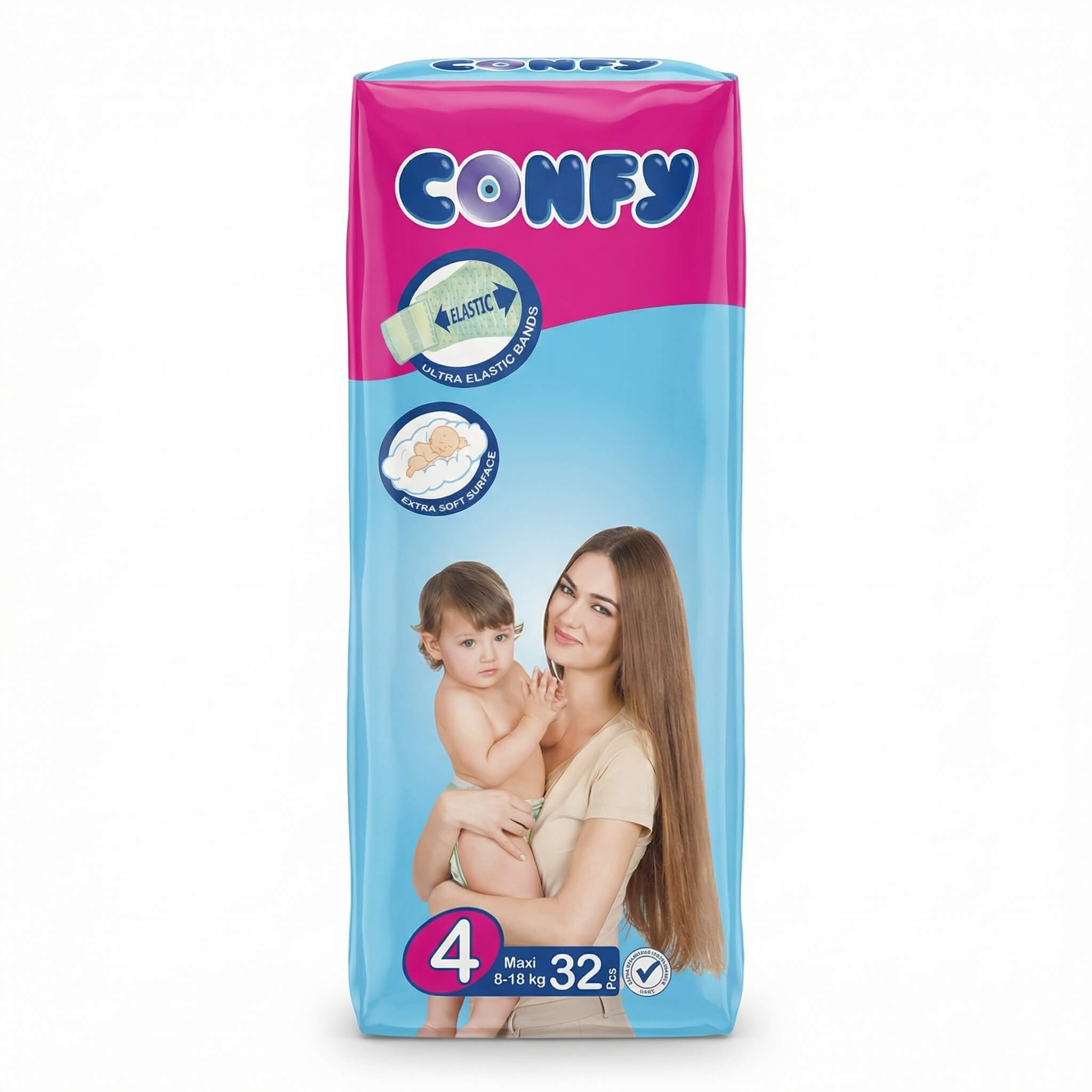 Confy Baby Diapers Maxi Size 4 (8-18 kg) 32 Pcs