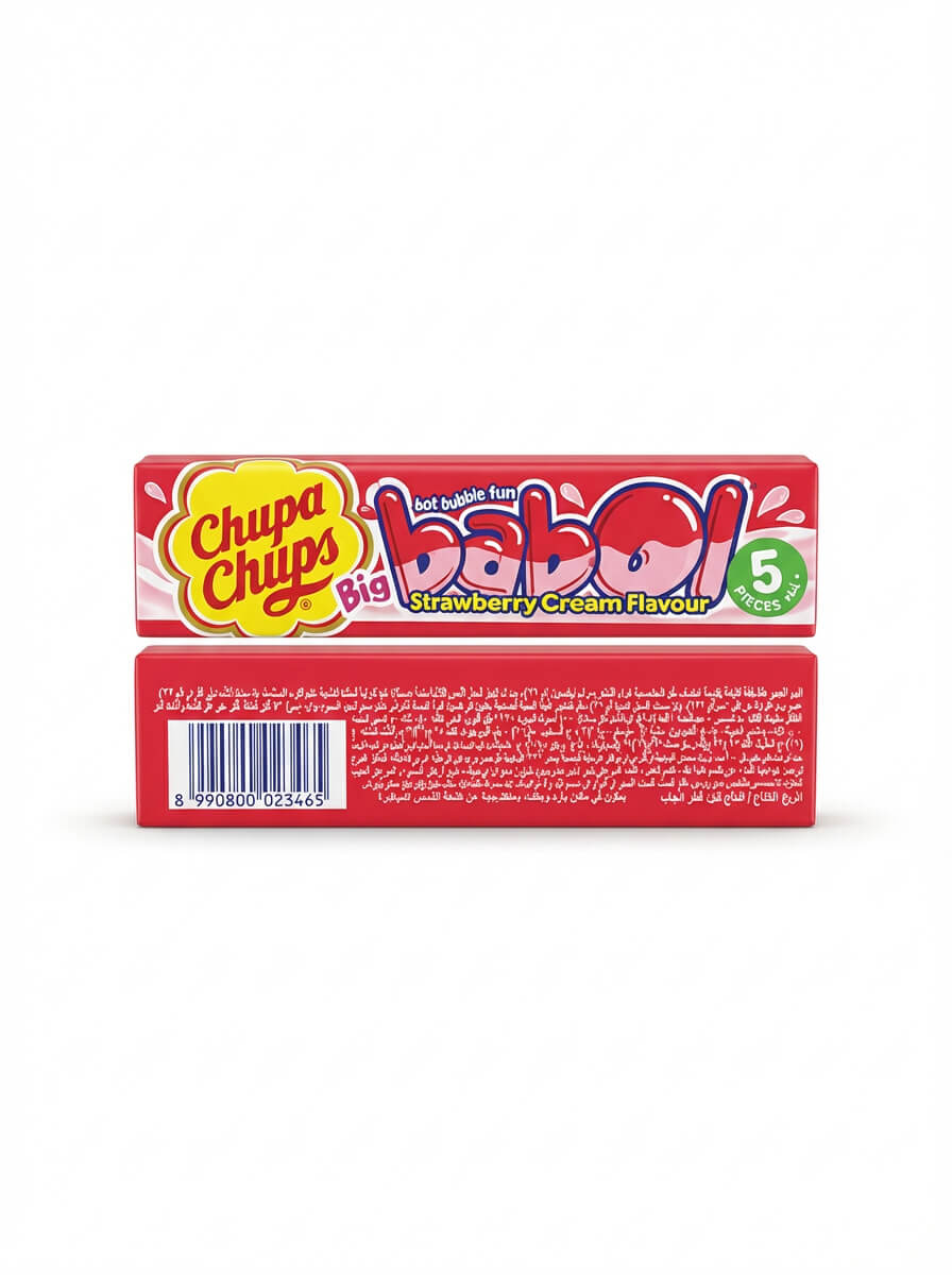 Chupa Chups Big Babol Strawberry Cream Flavour Bubble Gum