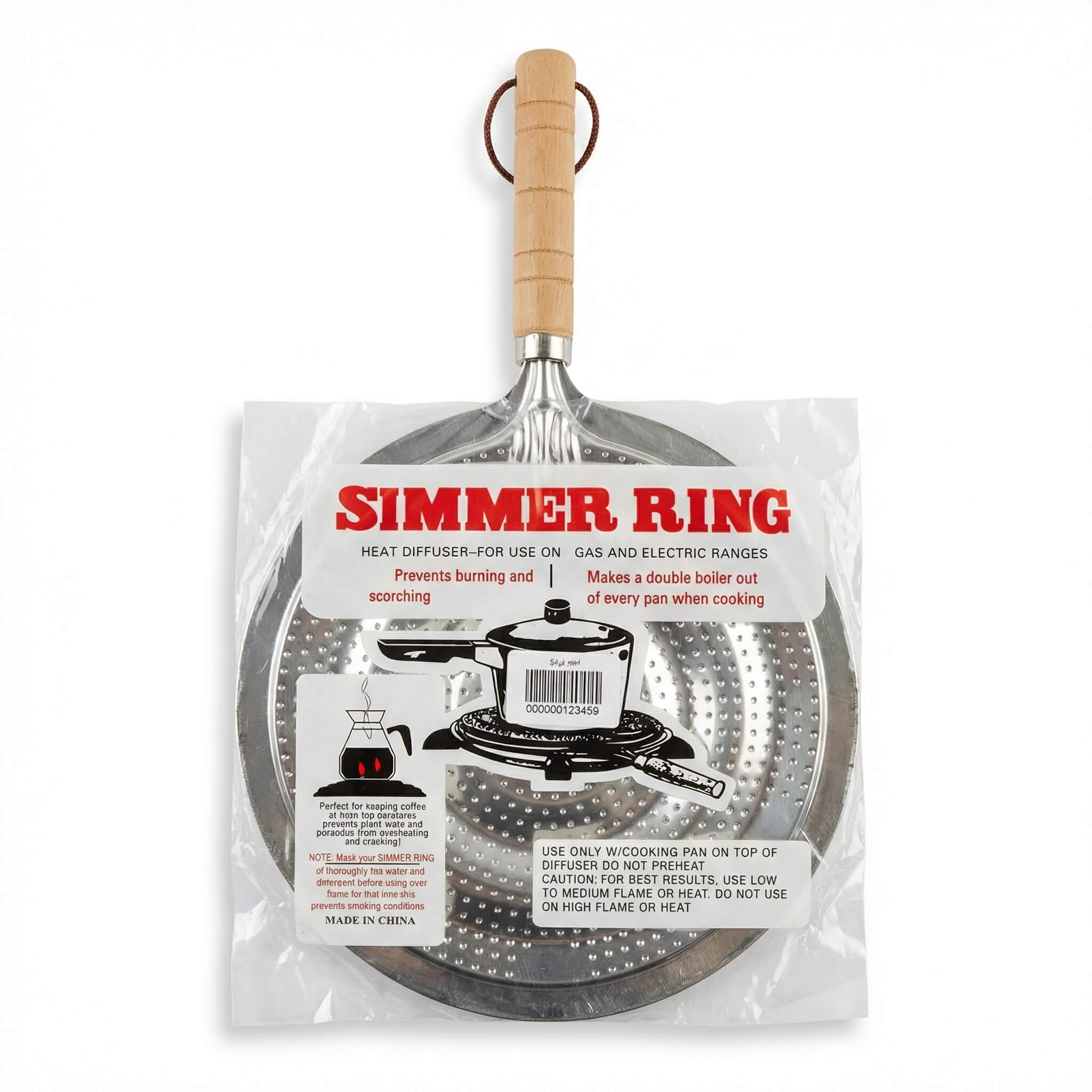 Simmer Ring Heat Diffuser with Wooden Handle