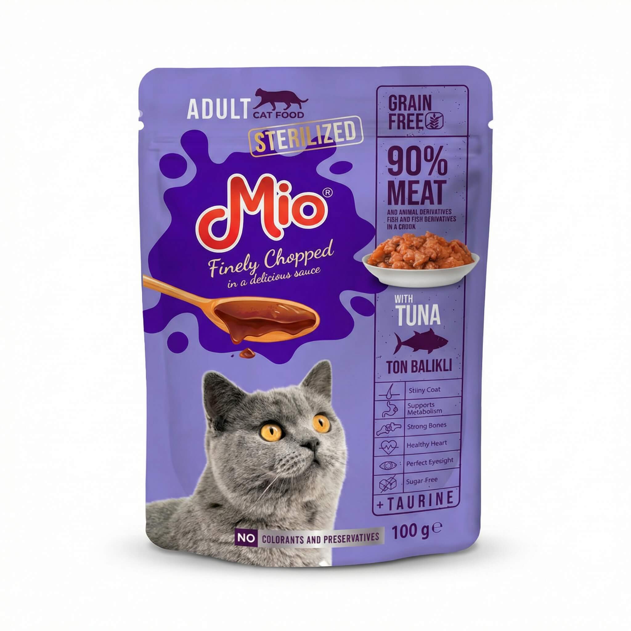 Mio Adult Cat Food Sterilized Finely Chopped with Tuna