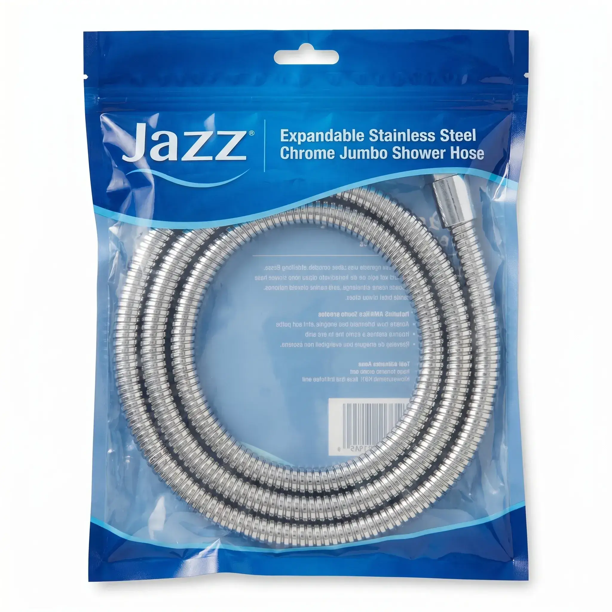 Jazz Expandable Stainless Steel Chrome Jumbo Shower Hose