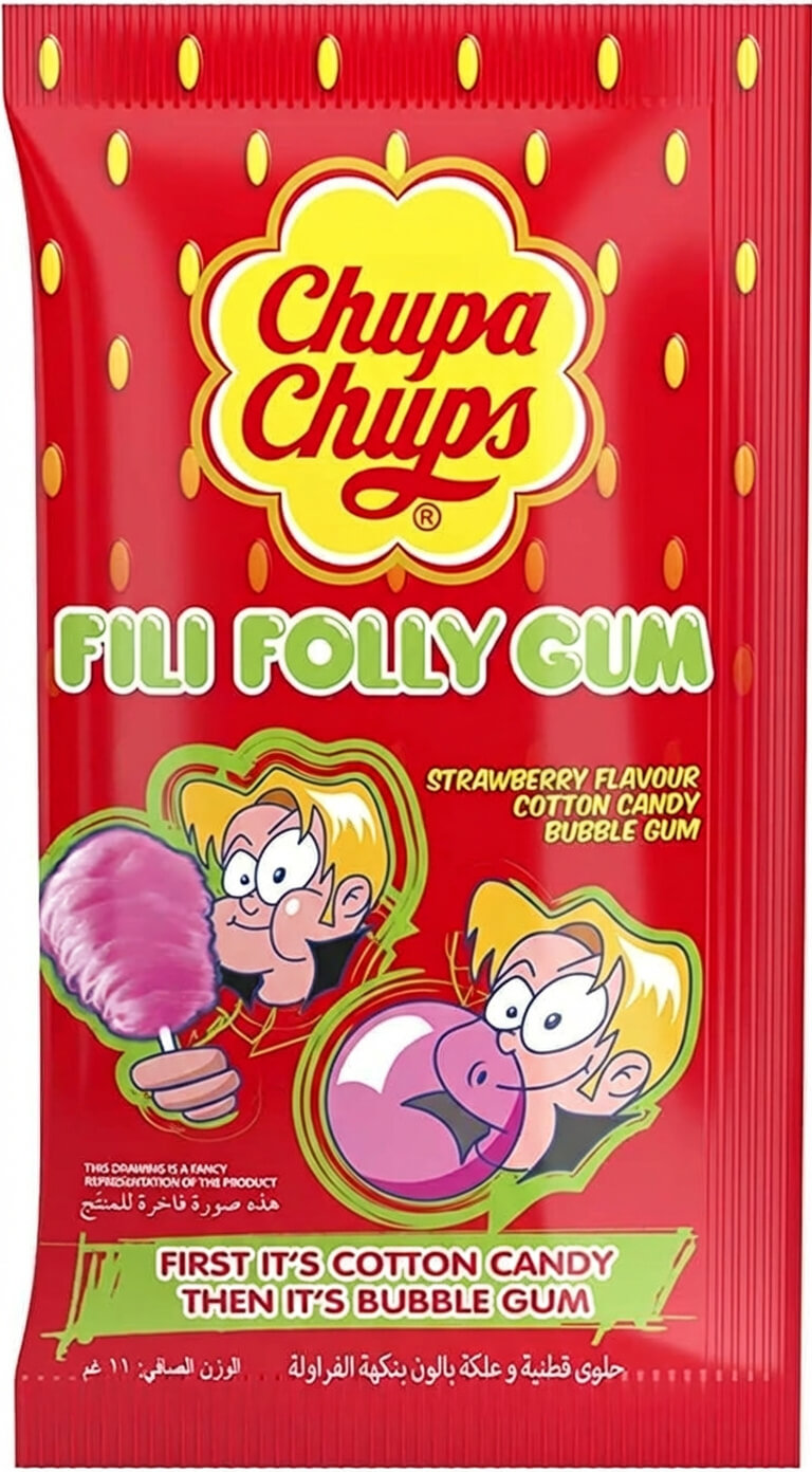 Chupa Chups Fili Folly Gum Strawberry Cotton Candy Bubble Gum