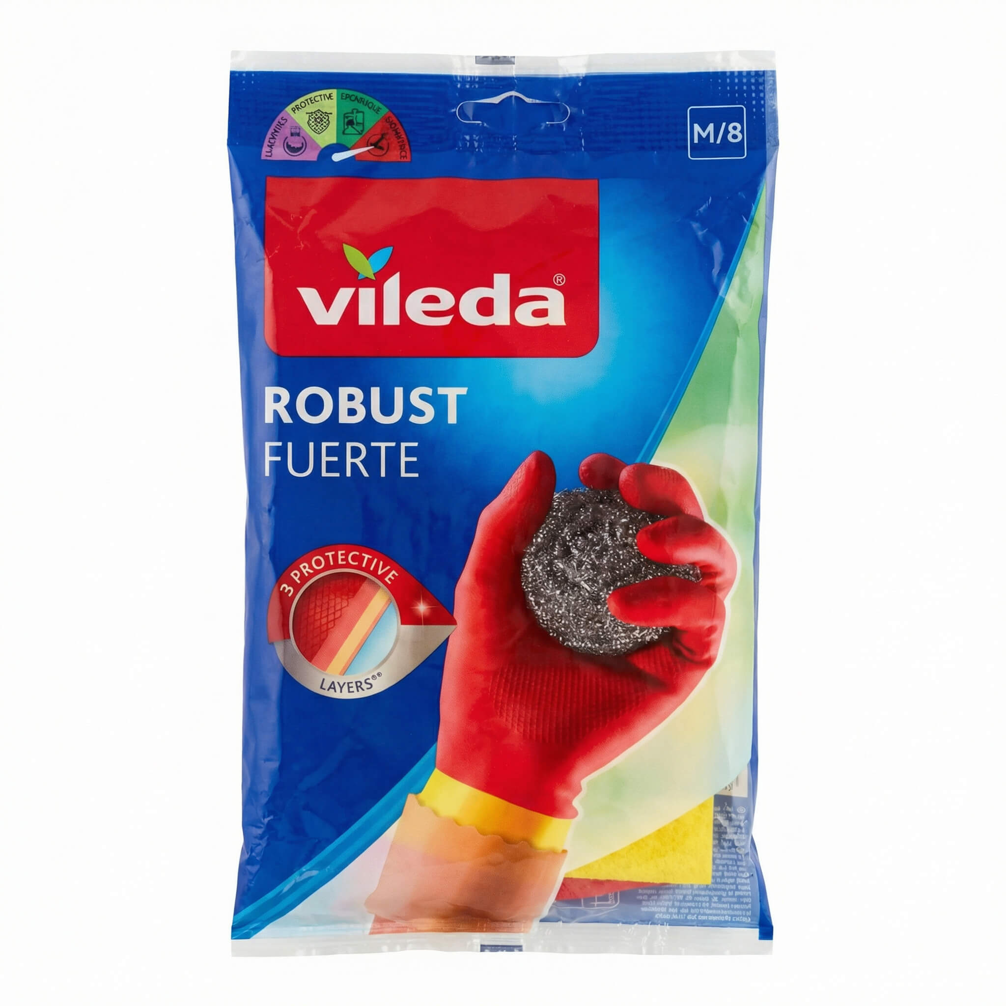 Vileda Robust Fuerte Household Gloves Size M/8