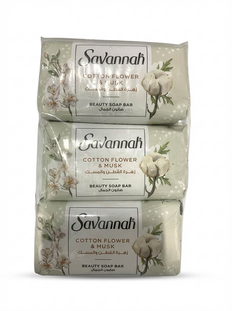 Savannah Beauty Soap Bar Cotton Flower & Musk 6-Pack