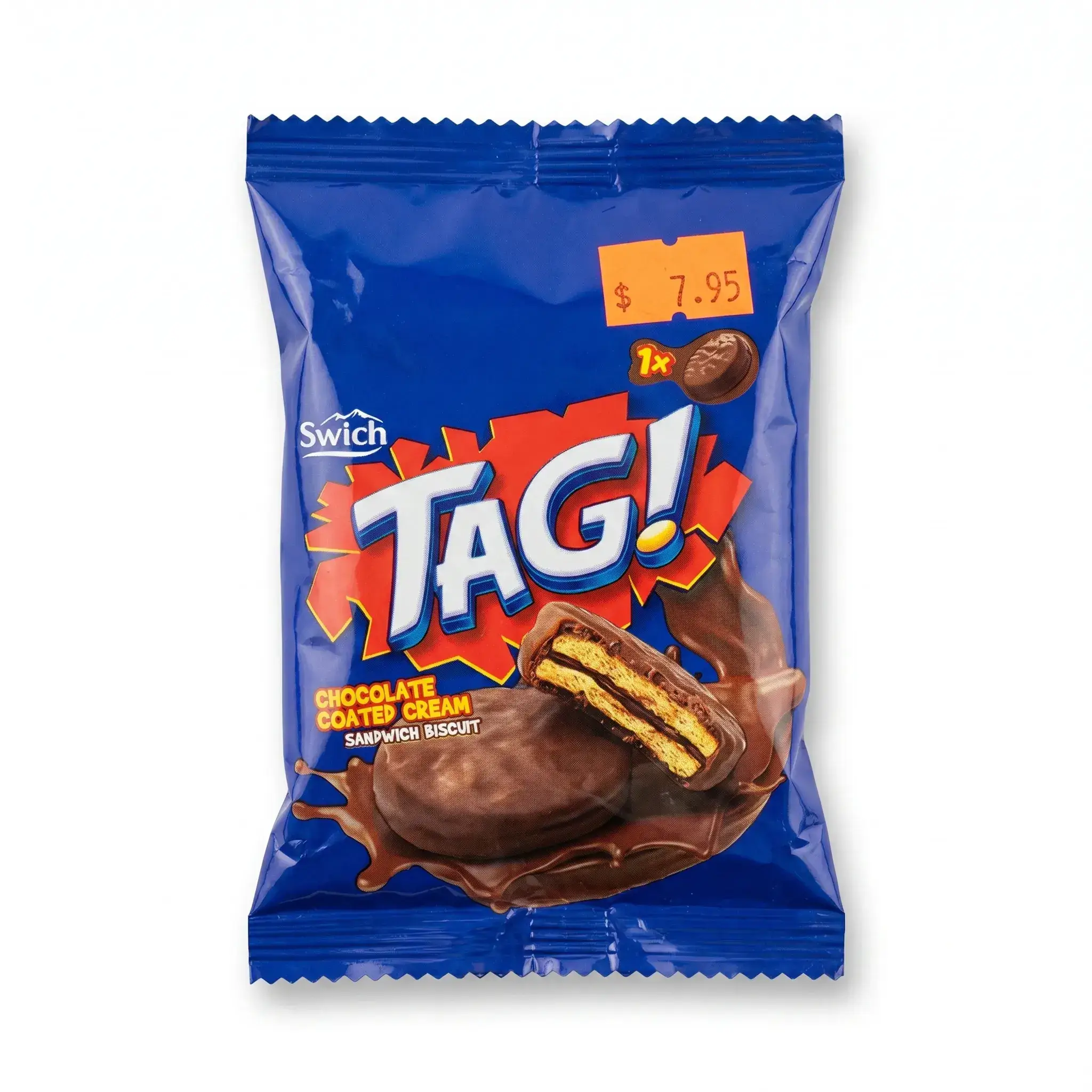 Swich Tag! Chocolate Coated Cream Sandwich Biscuit