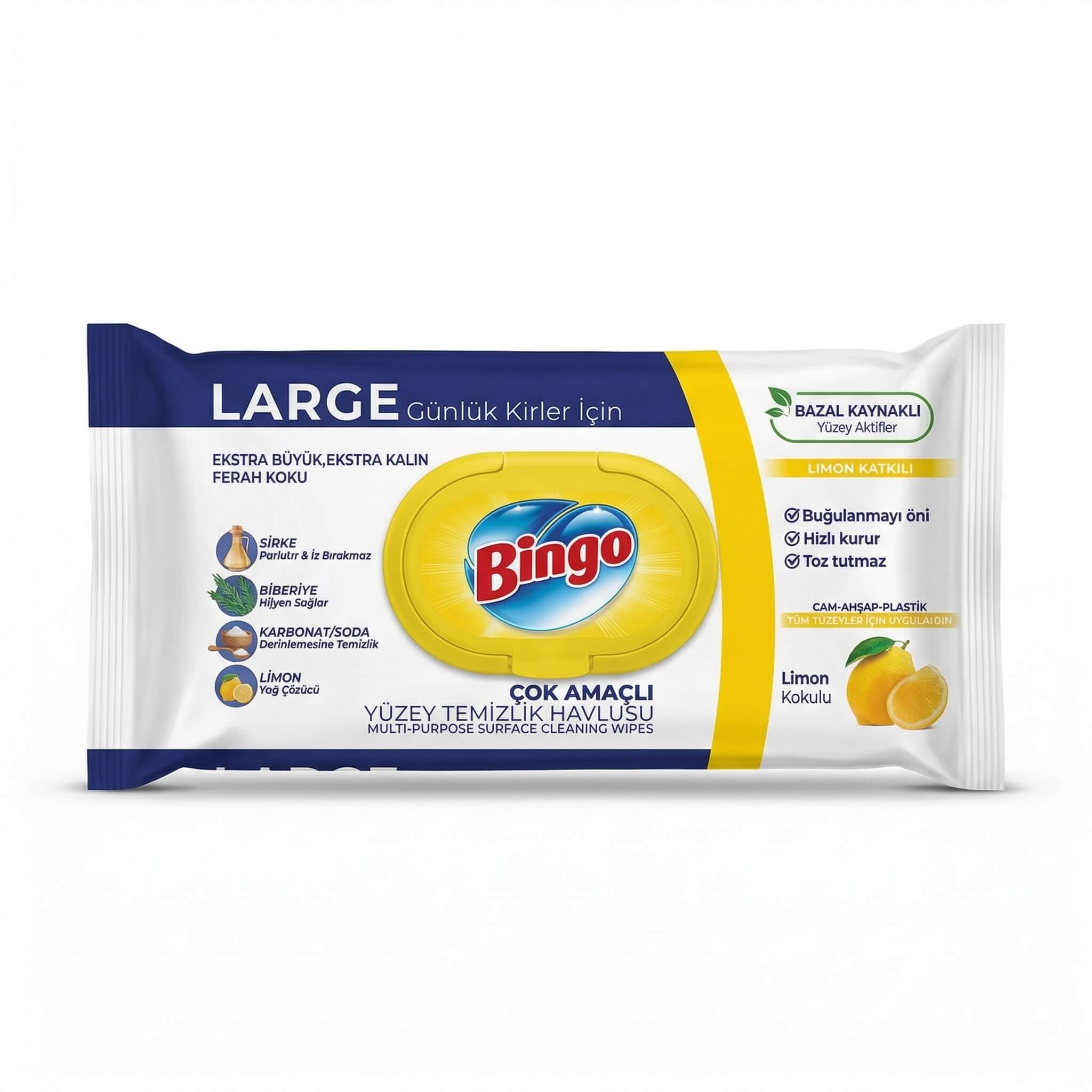 Bingo Multi-Purpose Surface Cleaning Wipes Lemon