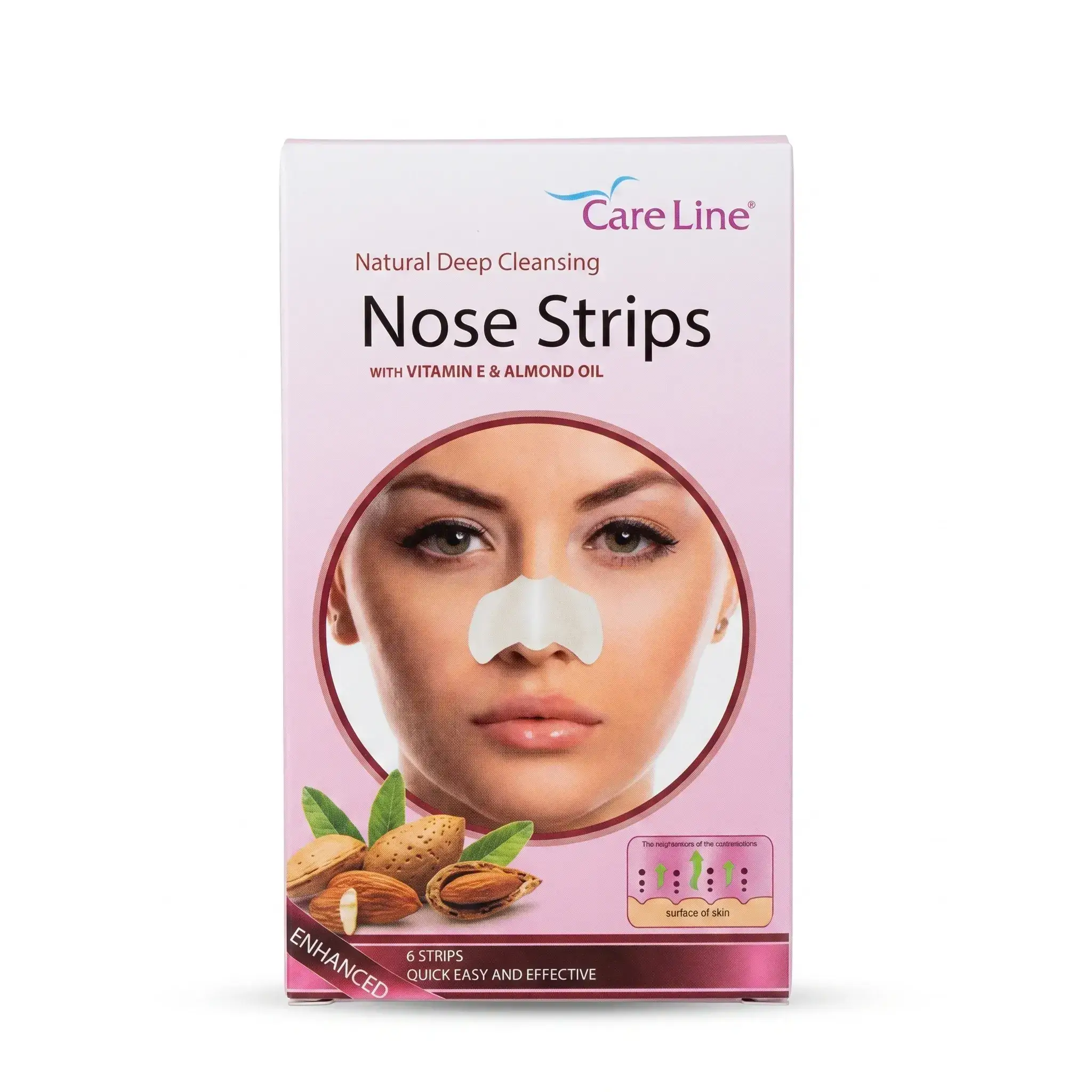 Care Line Natural Deep Cleansing Nose Strips with Vitamin E & Almond Oil