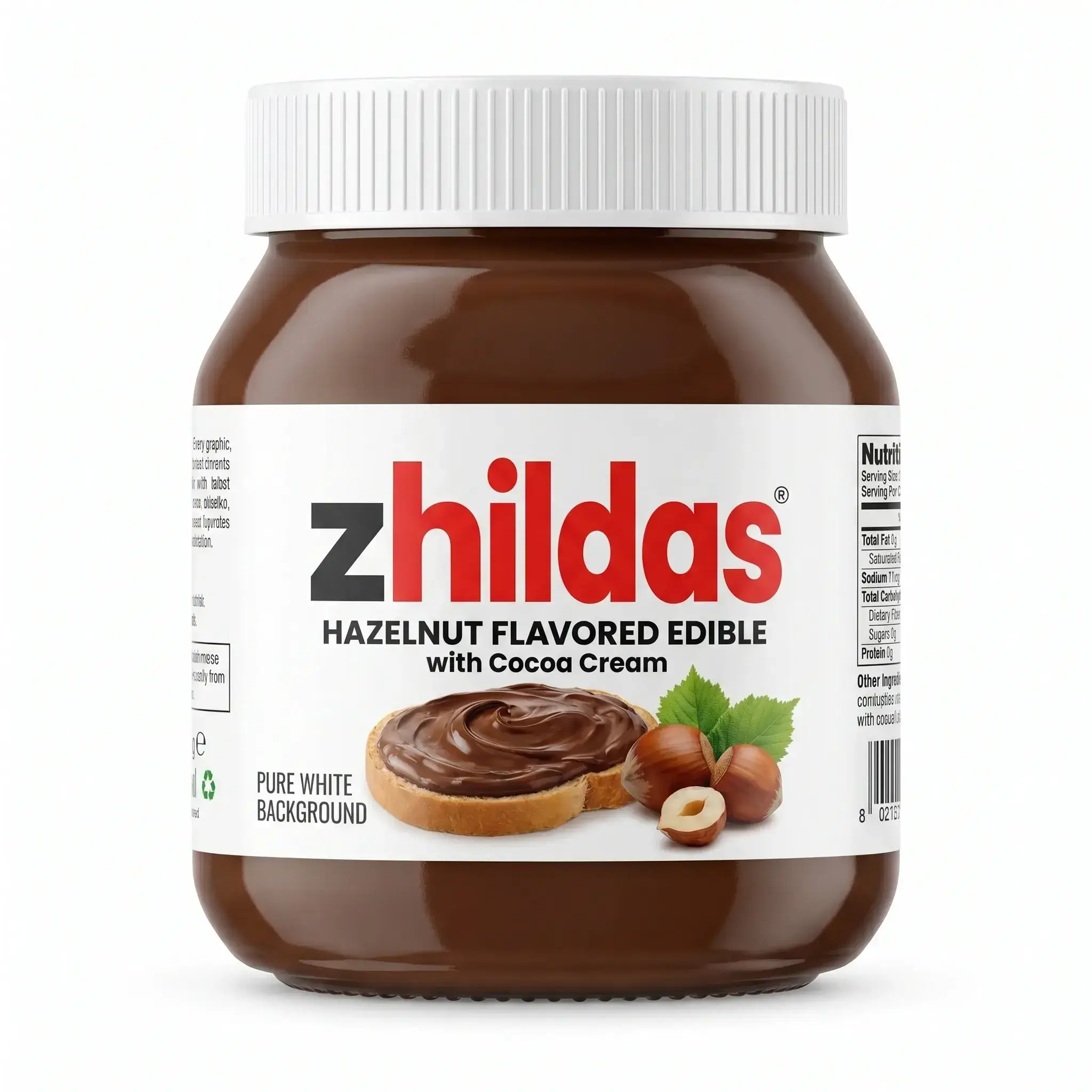 Zhildas Hazelnut Flavored Edible with Cocoa Cream