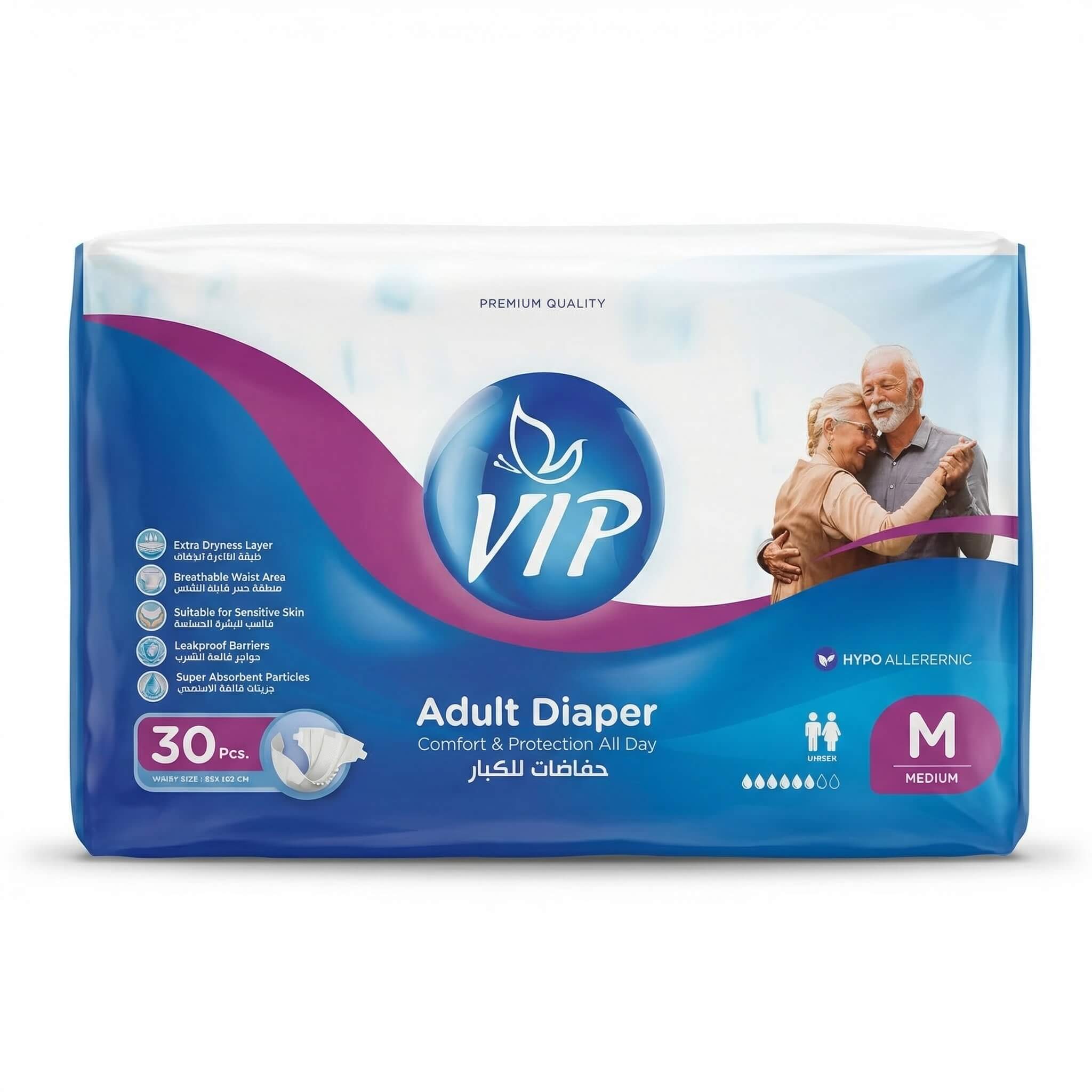 VIP Adult Diaper Medium 30 Pcs