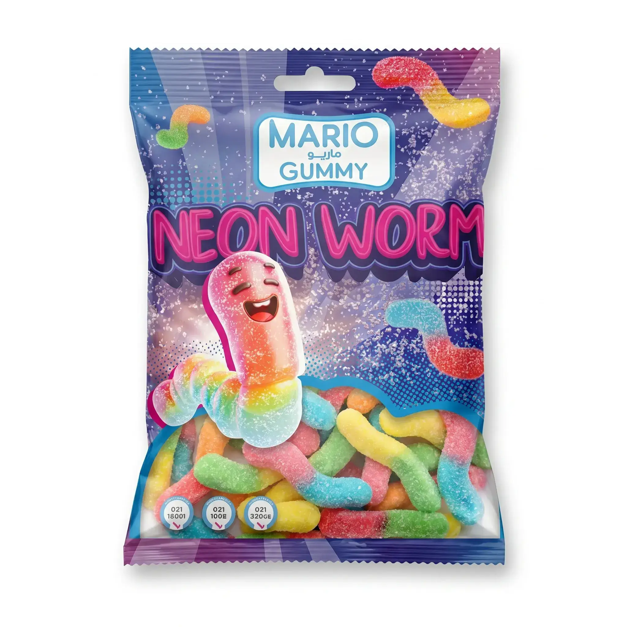 Mario Gummy Neon Worms
