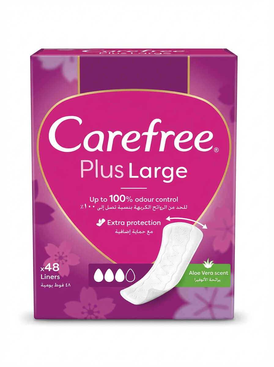 Carefree Plus Large Panty Liners with Aloe Vera Scent