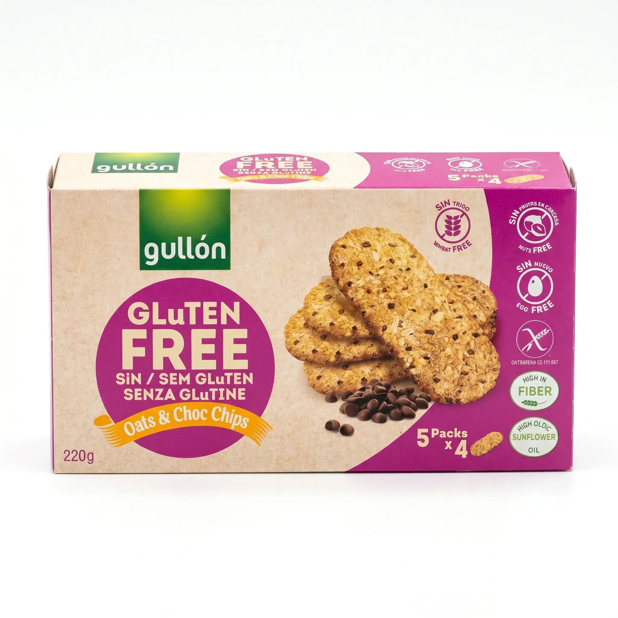 Gullón Gluten Free Oats & Choc Chips Biscuits