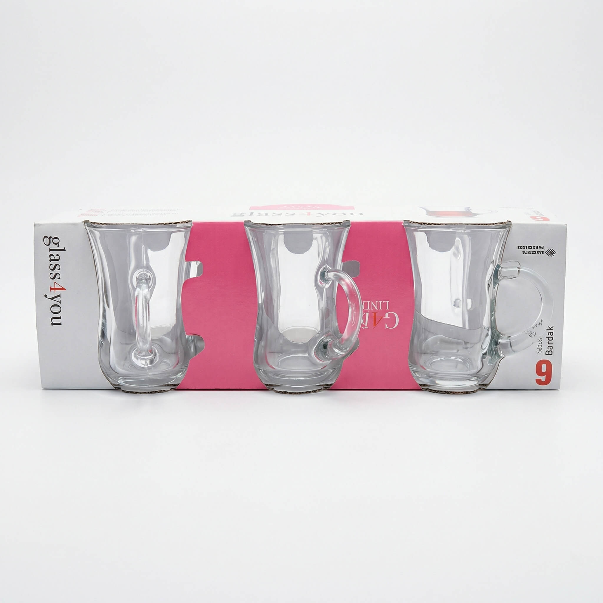 Glass4you Tea Glass Set with Handles - 6 Pieces