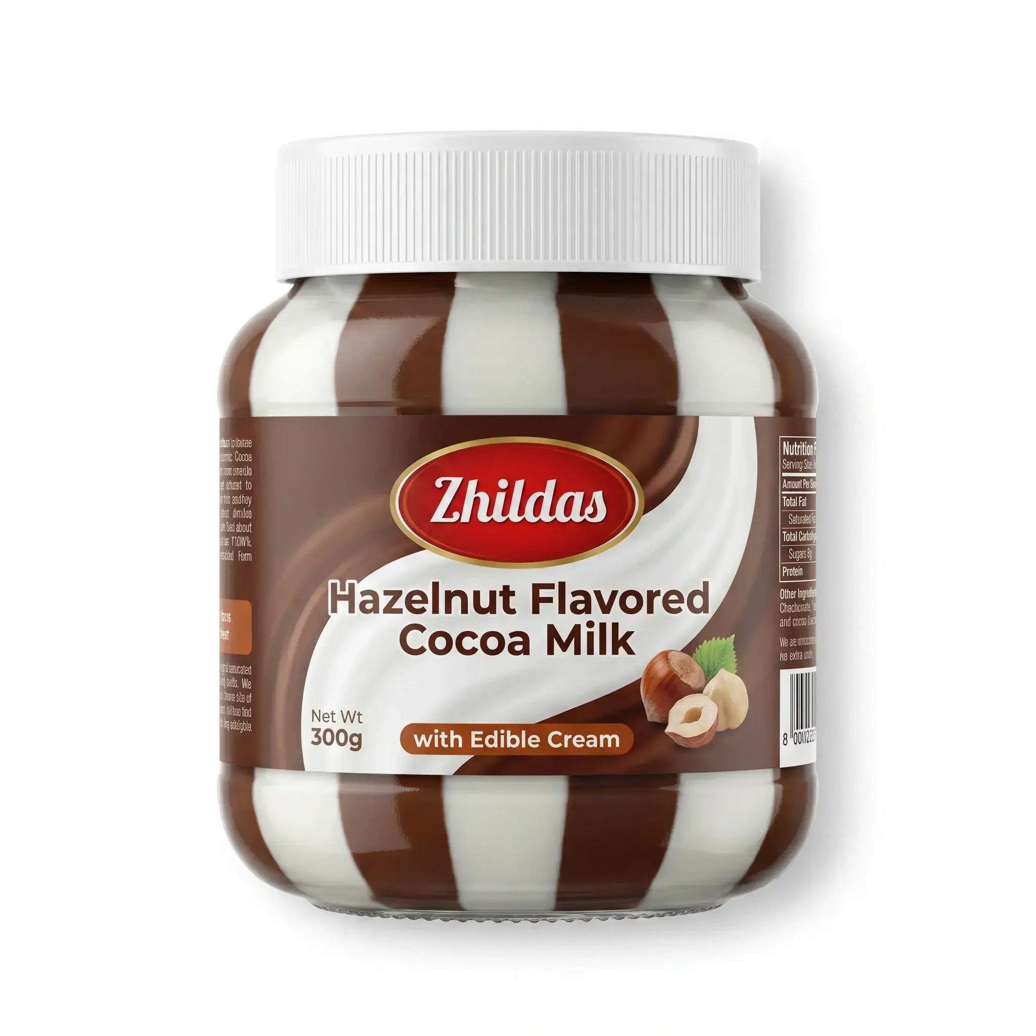 Zhildas Hazelnut Flavored Cocoa Milk with Edible Cream
