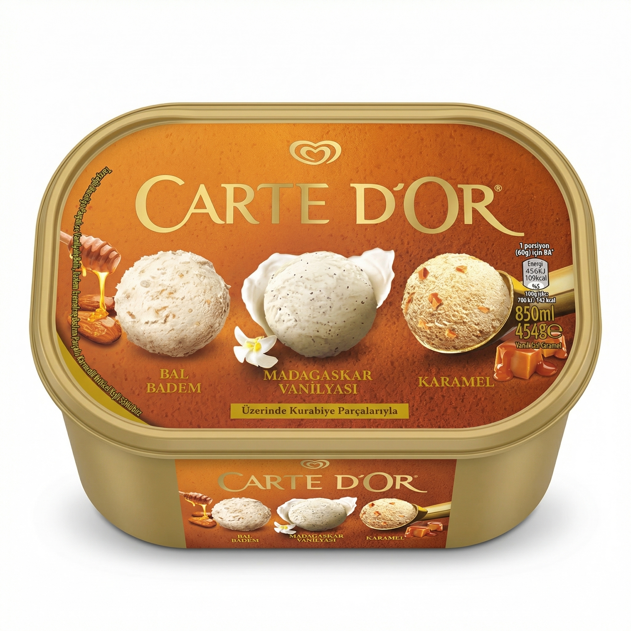 Carte D'Or Selection Honey Almond, Madagascar Vanilla & Caramel Ice Cream