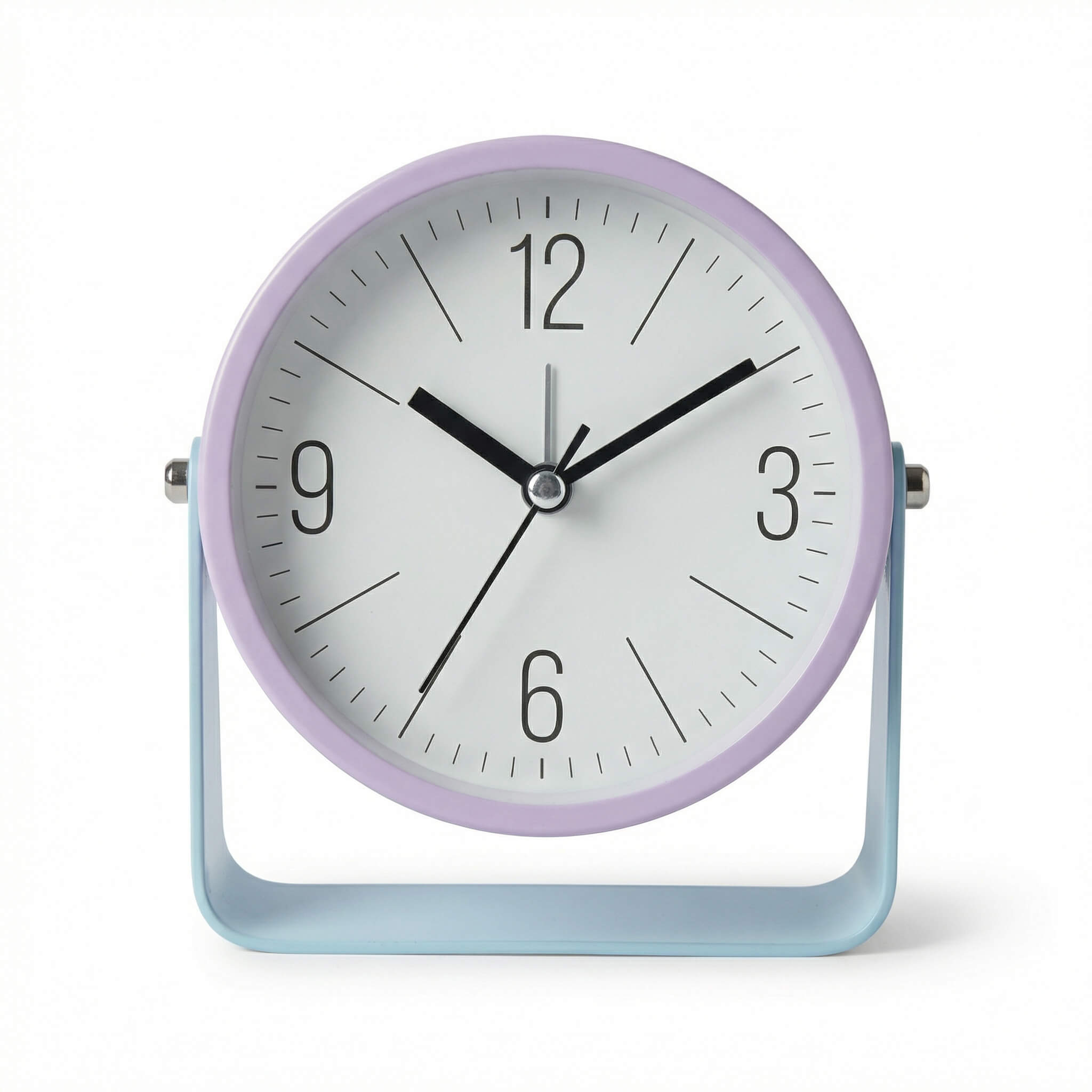 Modern Round Table Clock - Purple and Blue