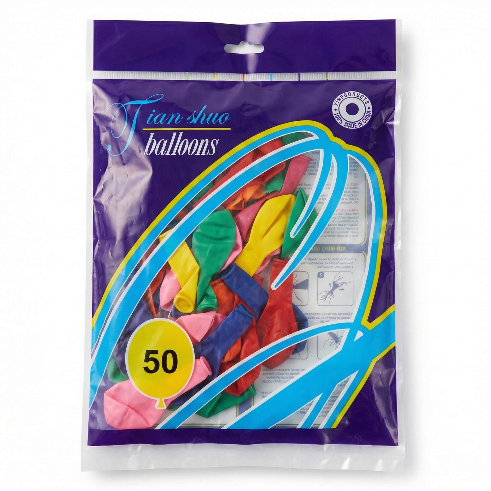 Tian Shuo Multi-Color Balloons 50 Pieces