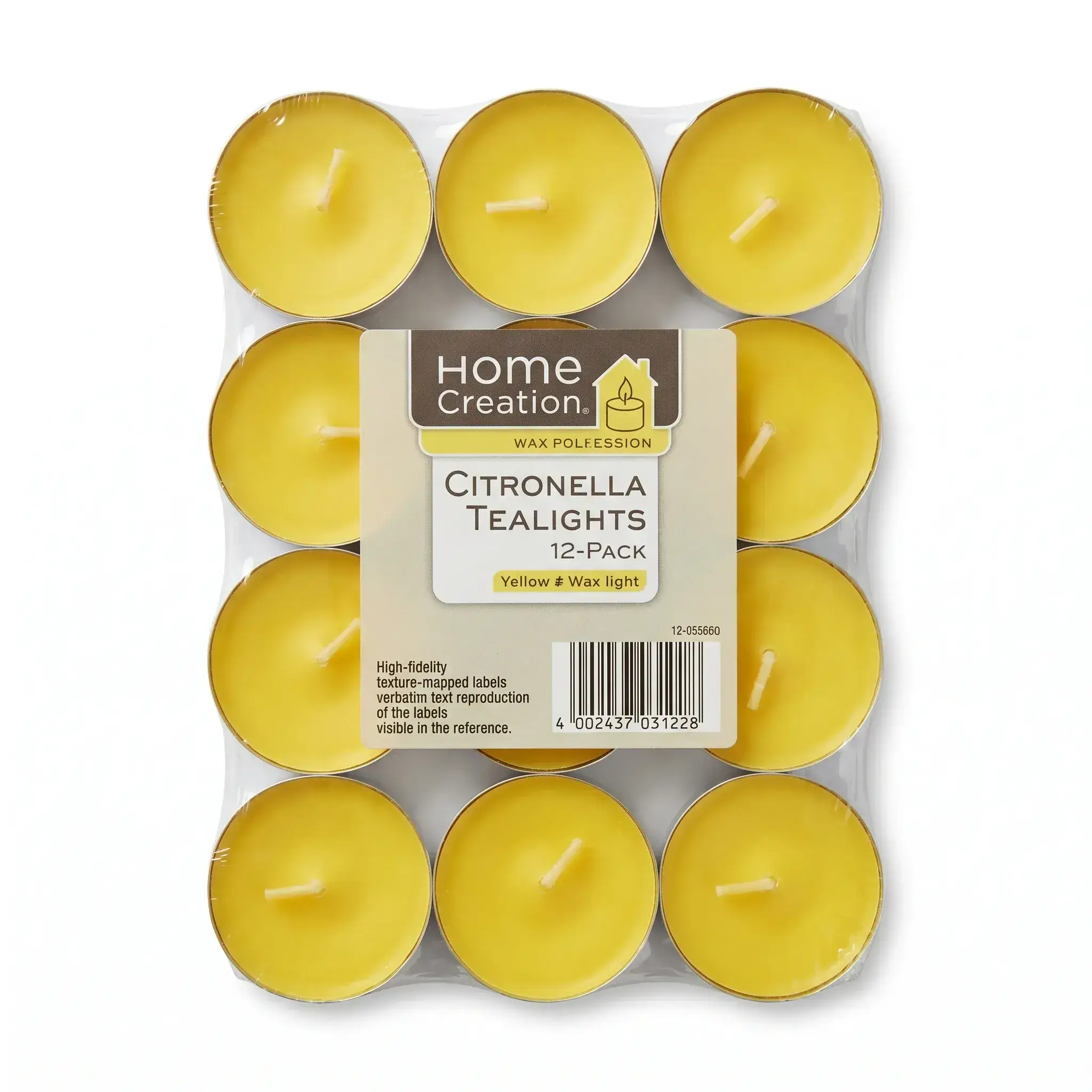 Home Creation Citronella Tealights 12-Pack