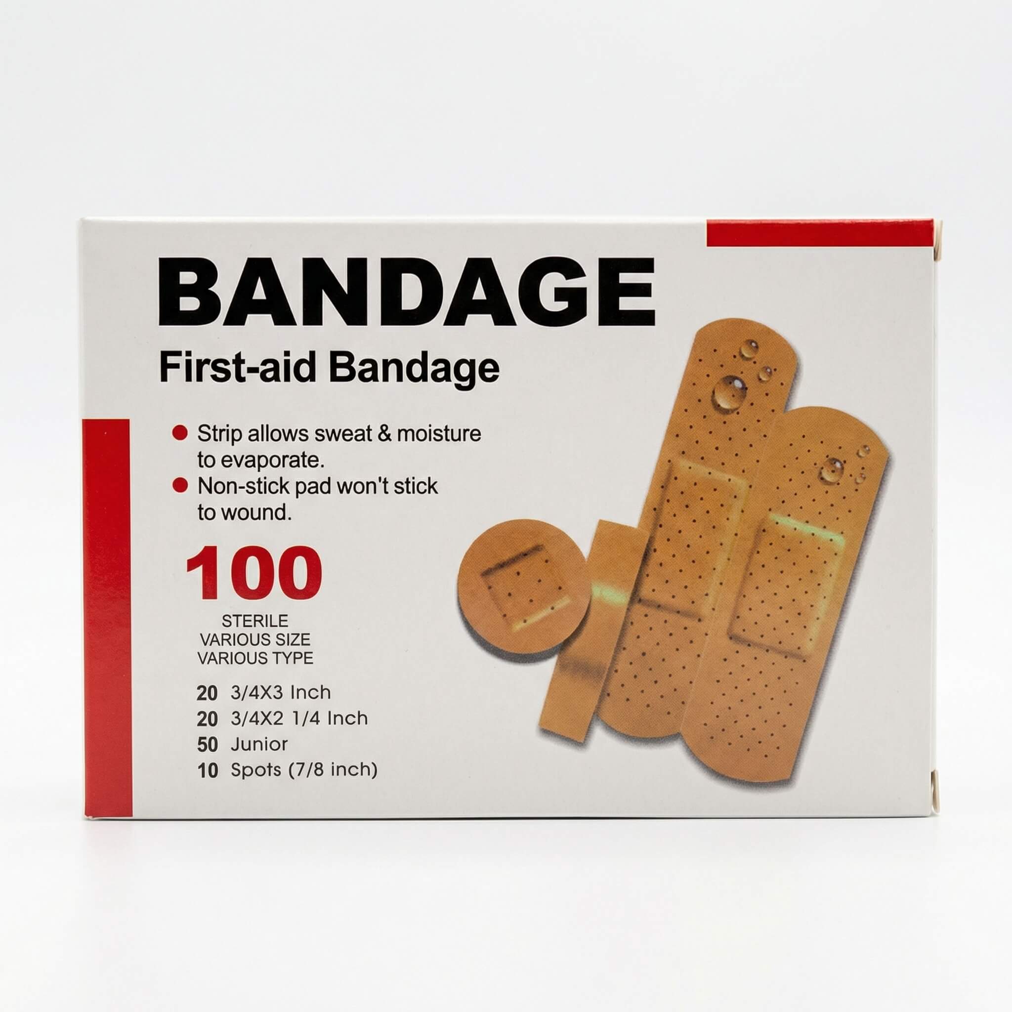 First-aid Bandage 100 Pieces Various Sizes