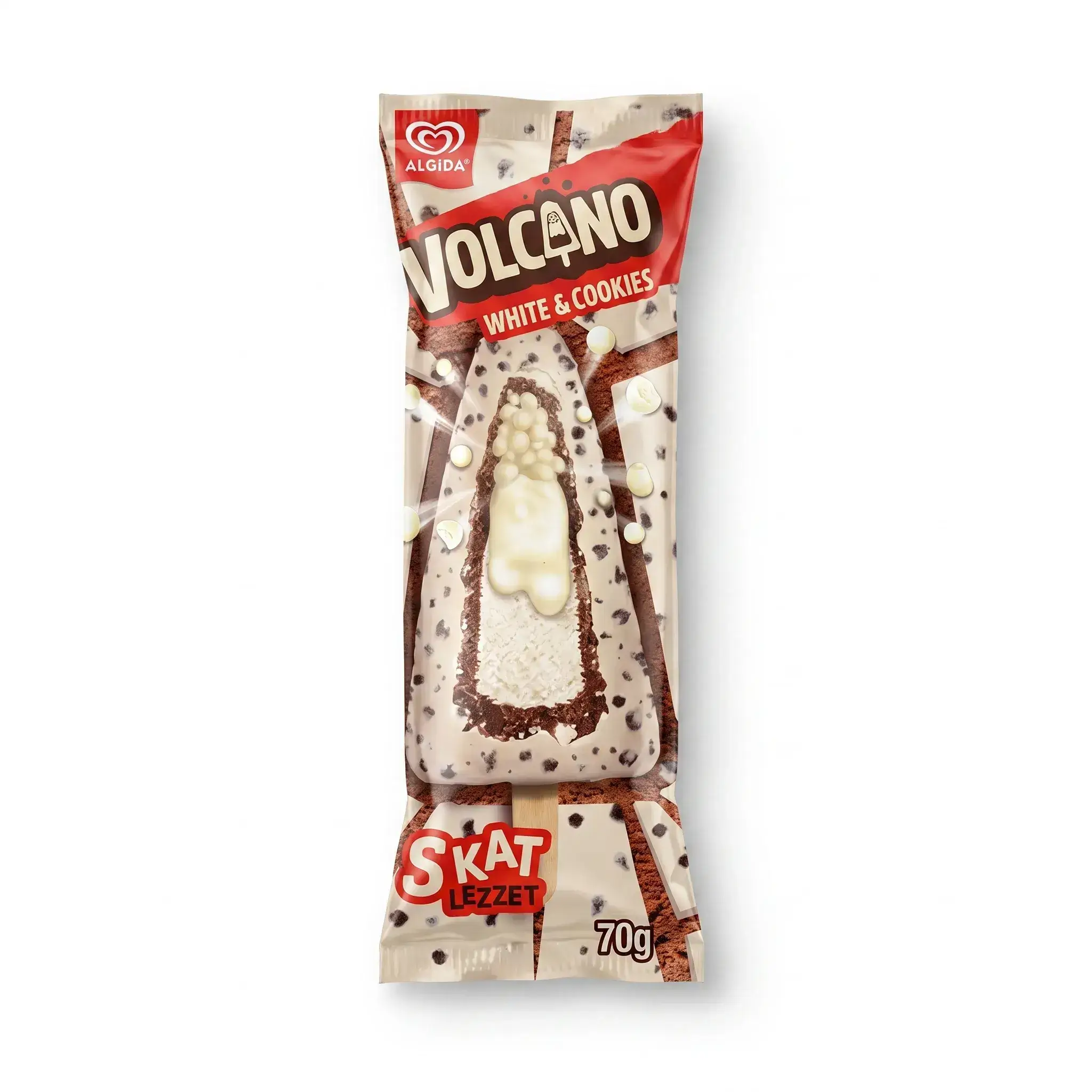 Algida Volcano White & Cookies Ice Cream