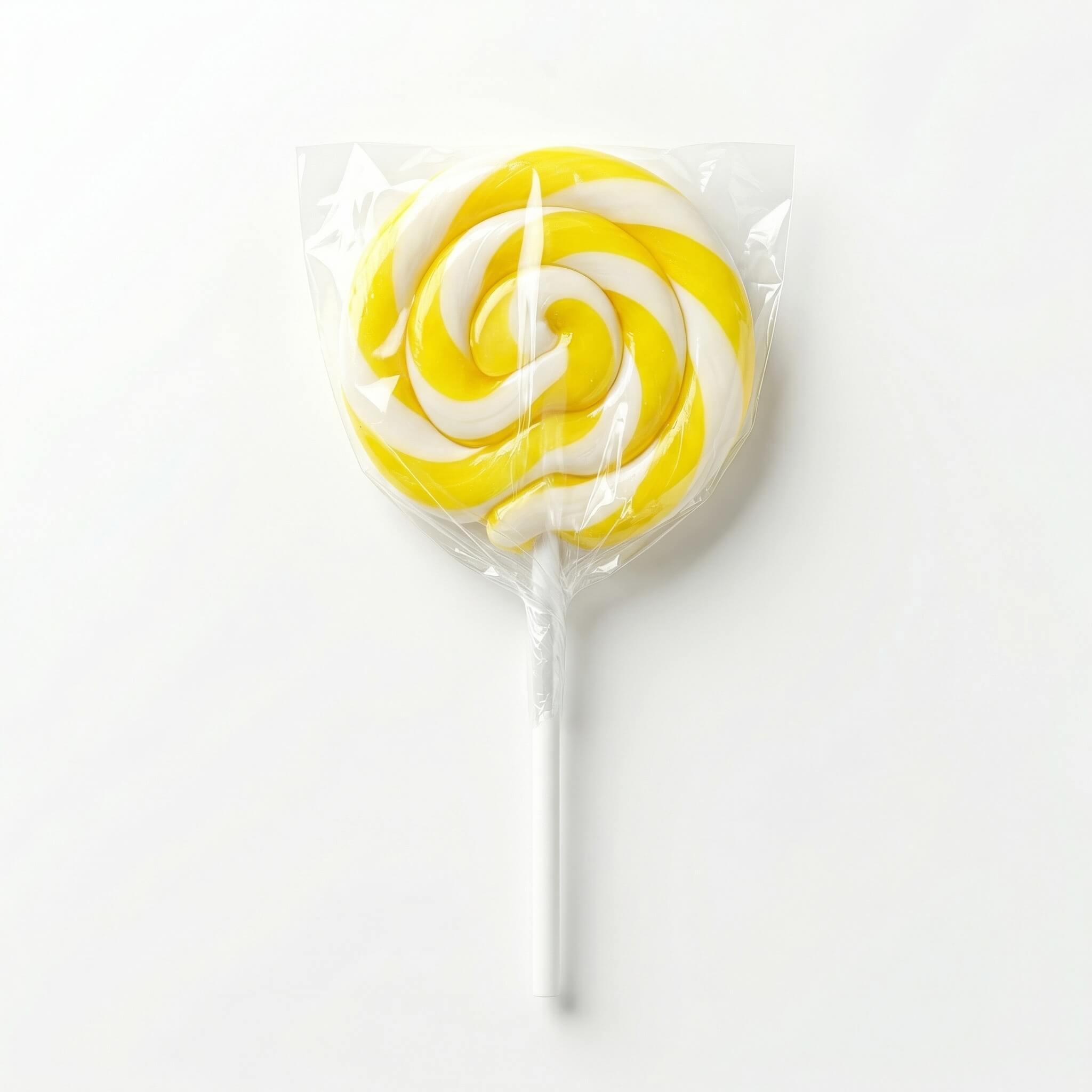 Yellow and White Swirl Lollipop