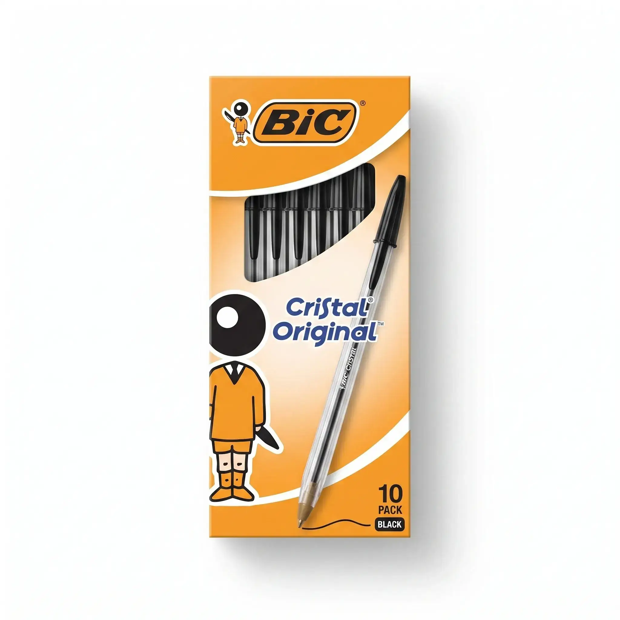 Bic Cristal Original Black Ballpoint Pens - 10 Pack