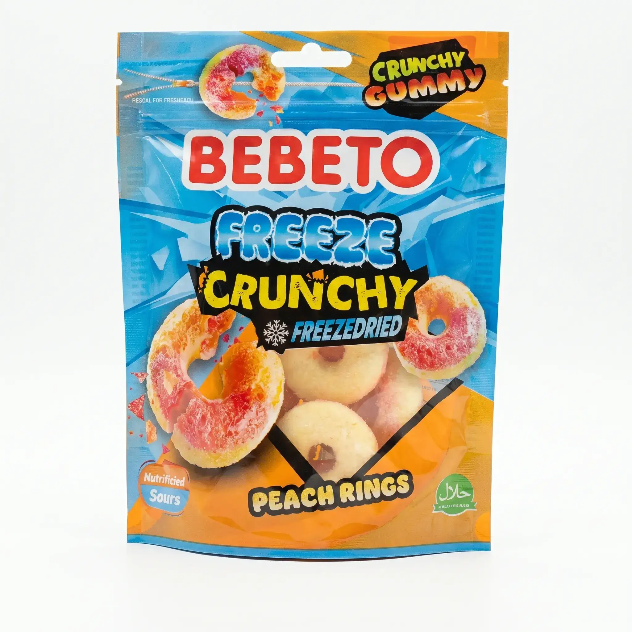 Bebeto Freeze Crunchy Peach Rings (24 pcs)