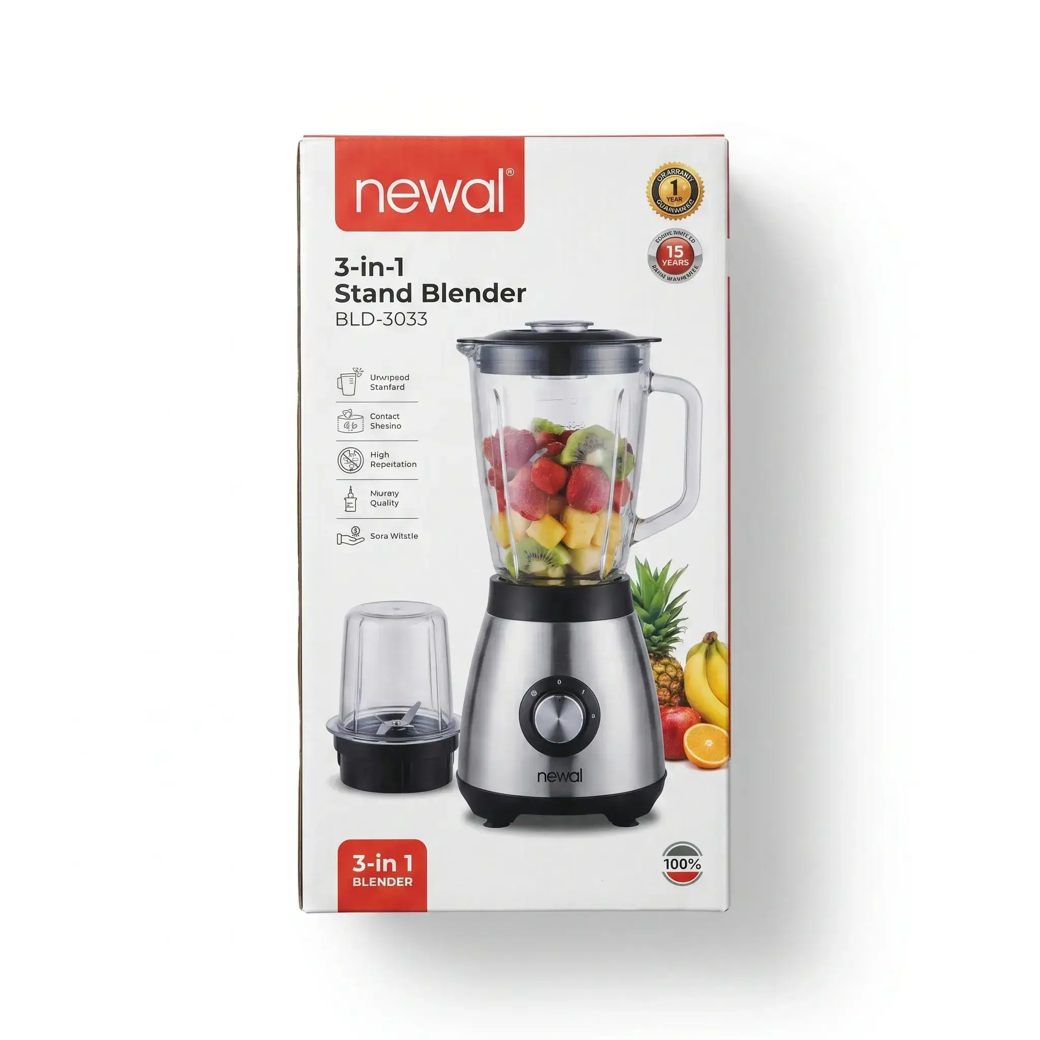 Newal 3-in-1 Stand Blender BLD-3033