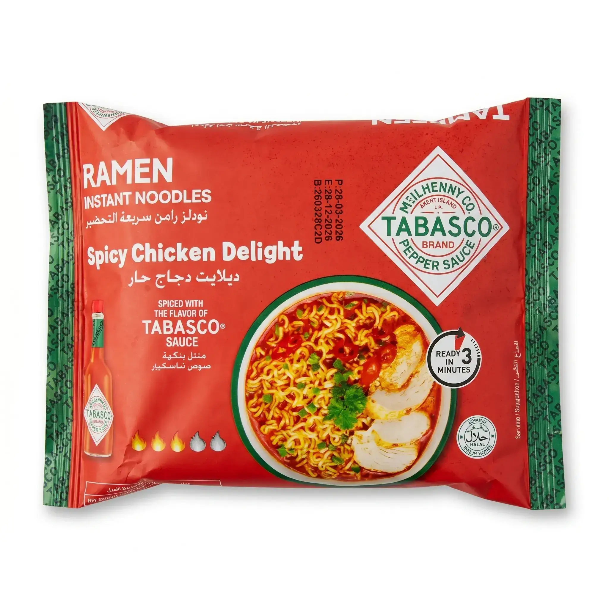 Tabasco Ramen Instant Noodles Spicy Chicken Delight