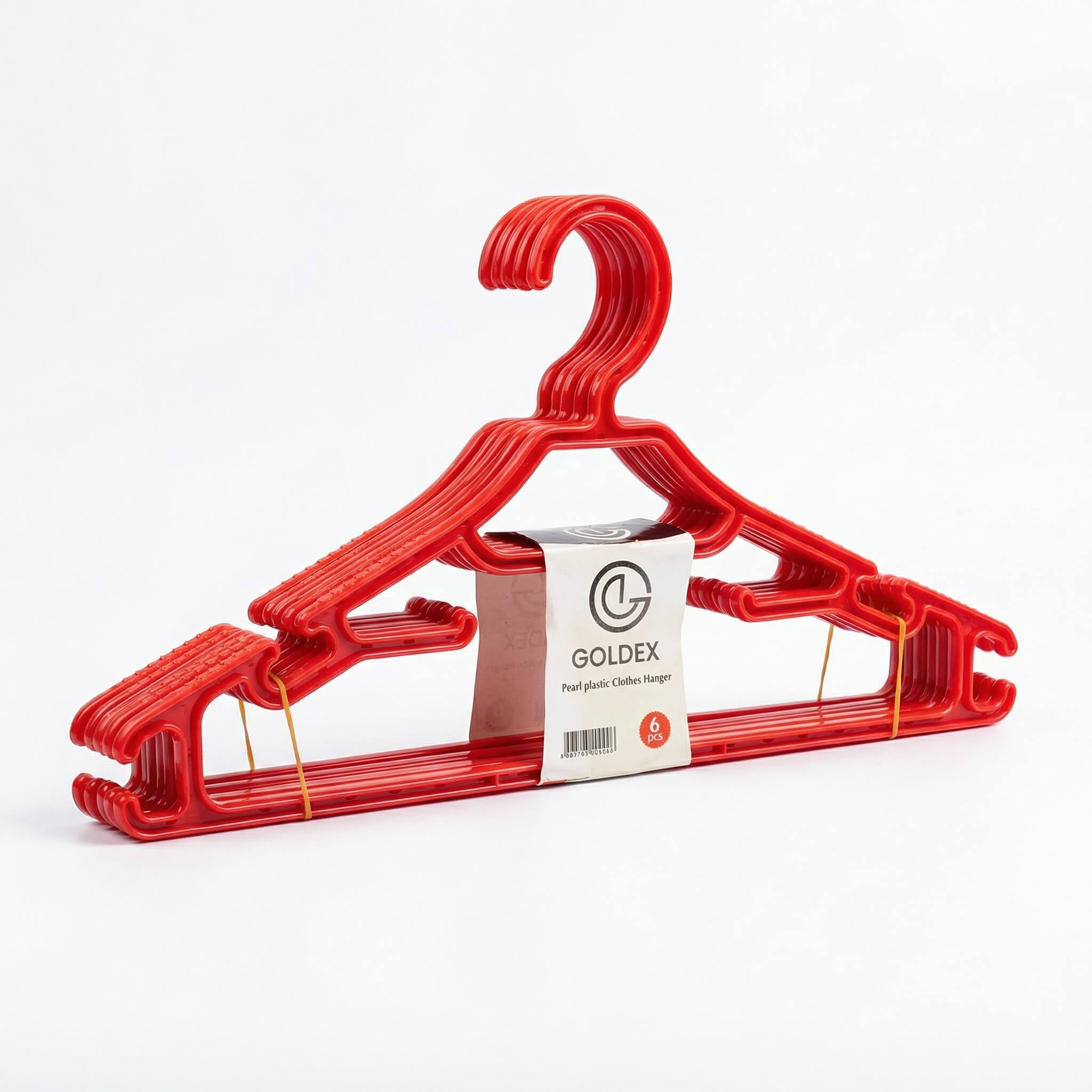 Goldex Pearl Plastic Clothes Hanger - 6 Pieces