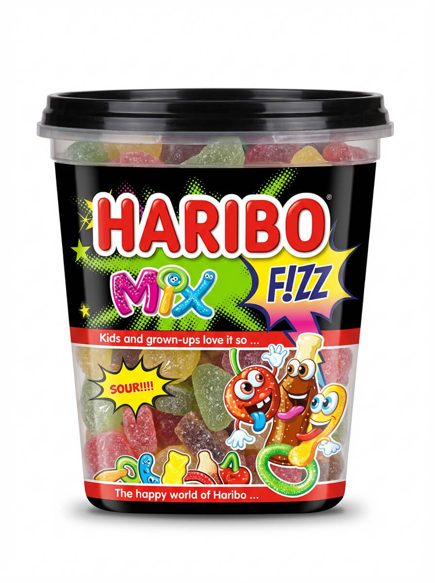 Haribo Mix Fizz Fruit and Cola Flavour Jelly Candy
