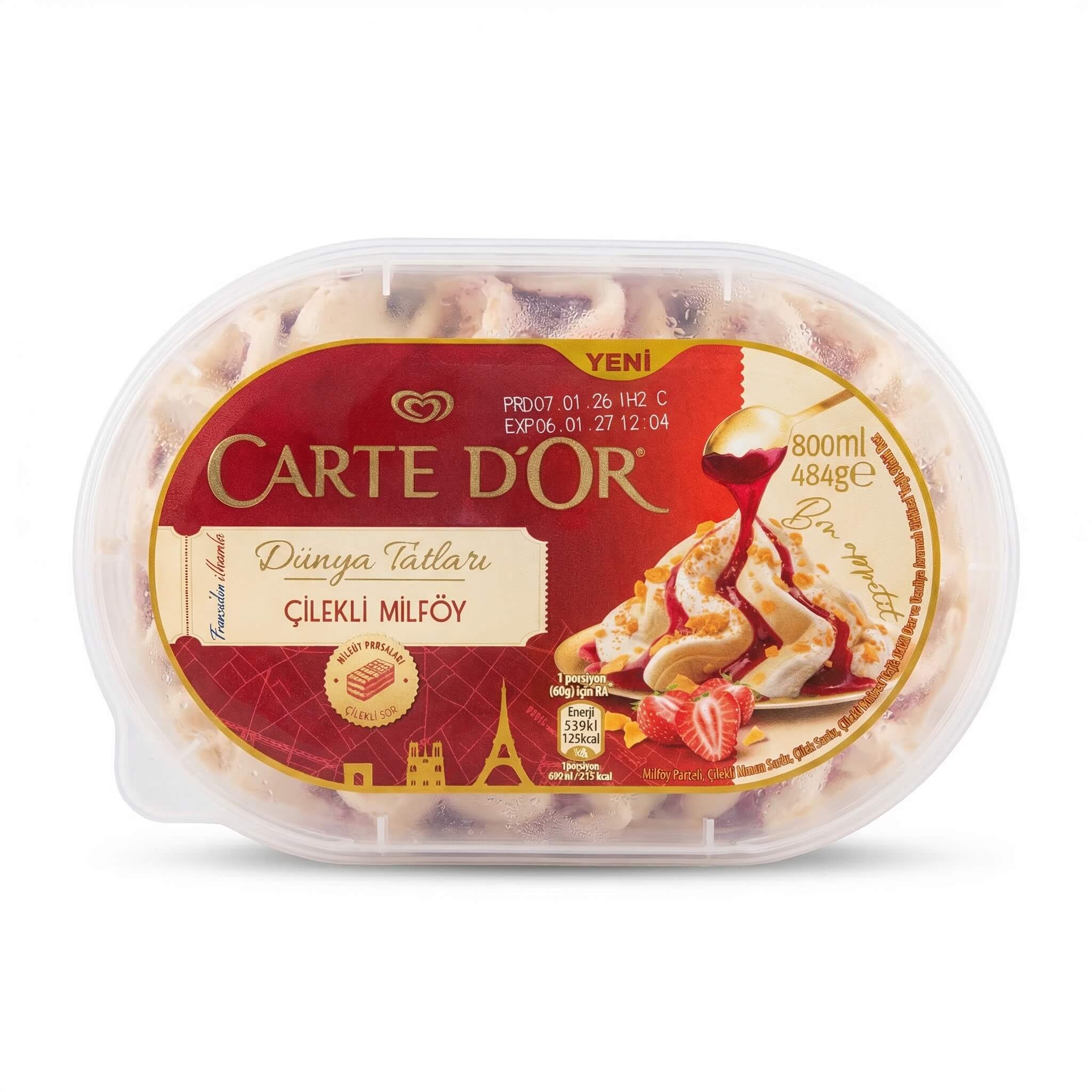 Carte D'Or Strawberry Mille-Feuille Ice Cream
