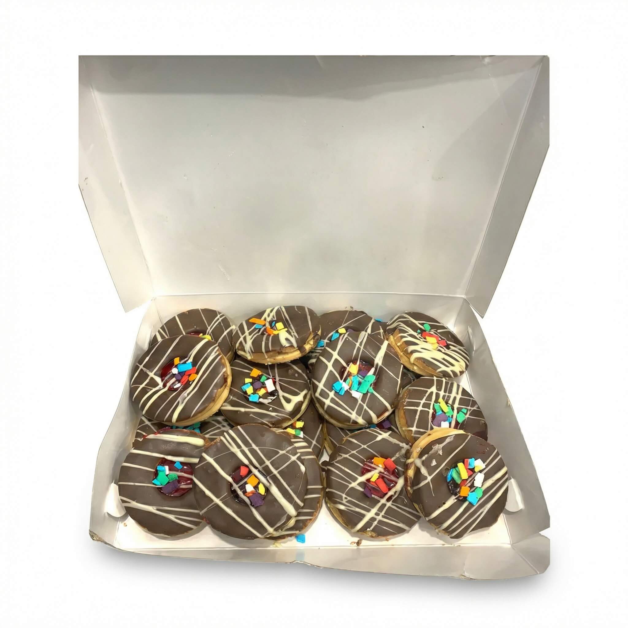 Chocolate Glazed Cookies with Sprinkles Box