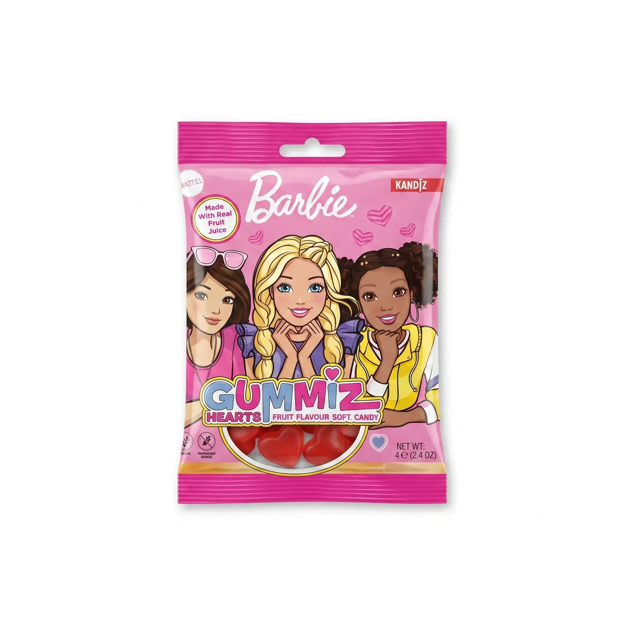 Barbie Gummiz Hearts Fruit Flavor Soft Candy