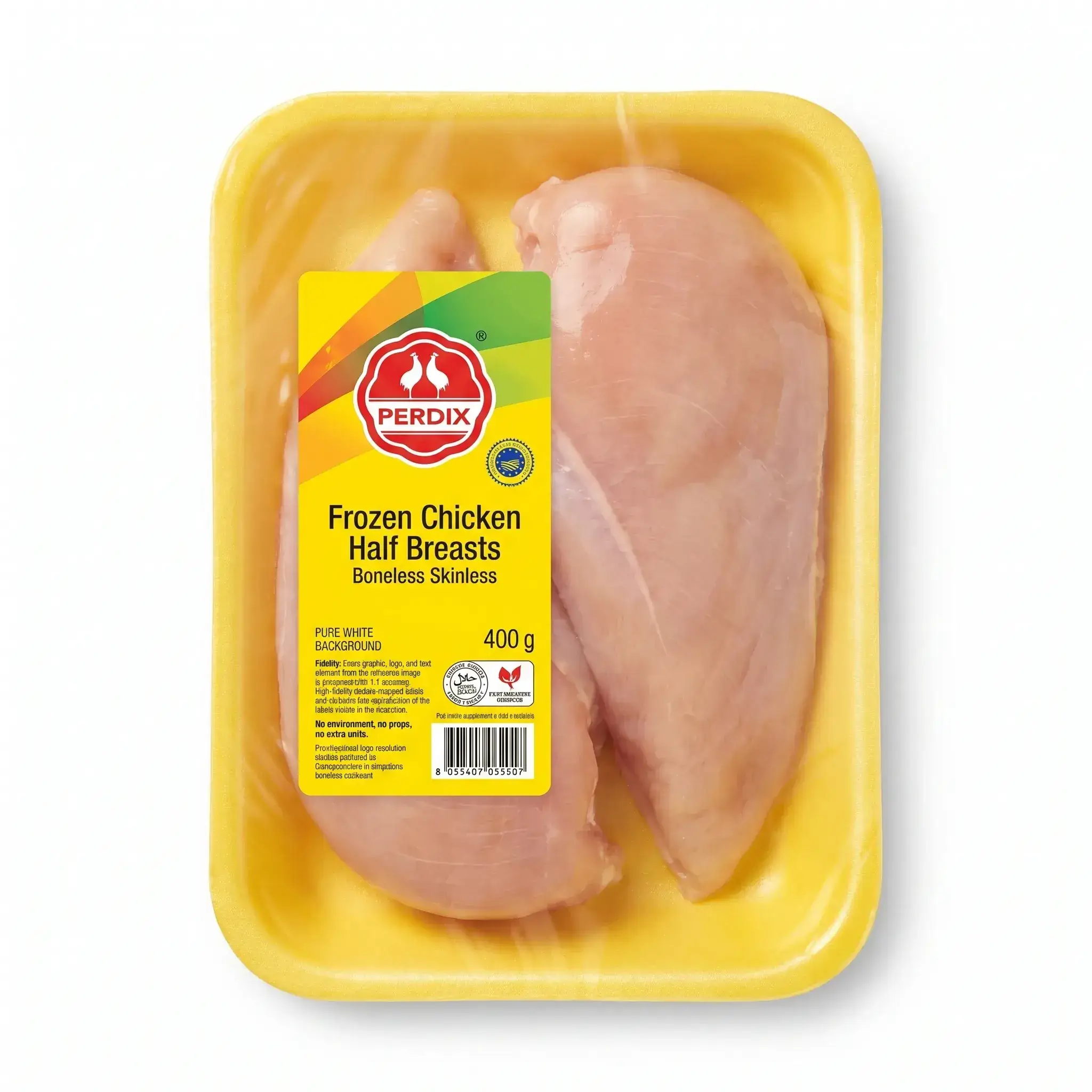 Perdix Frozen Chicken Half Breasts Boneless Skinless