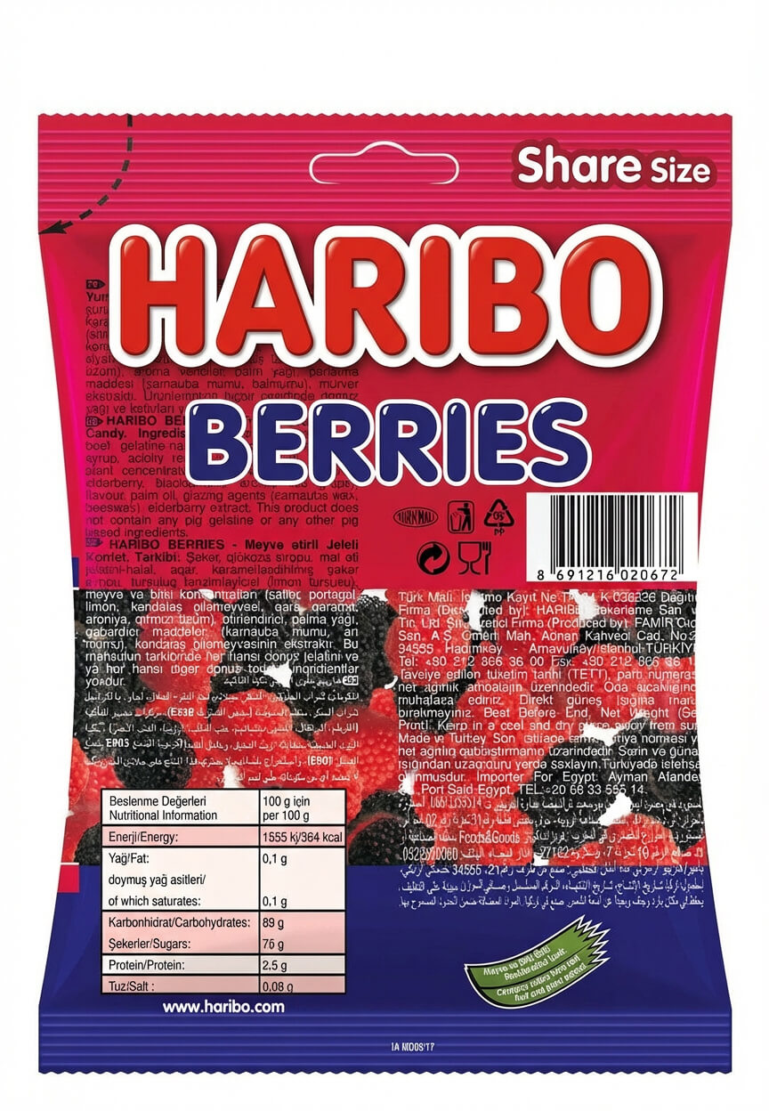 Haribo Berries Fruit Flavour Jelly Candy